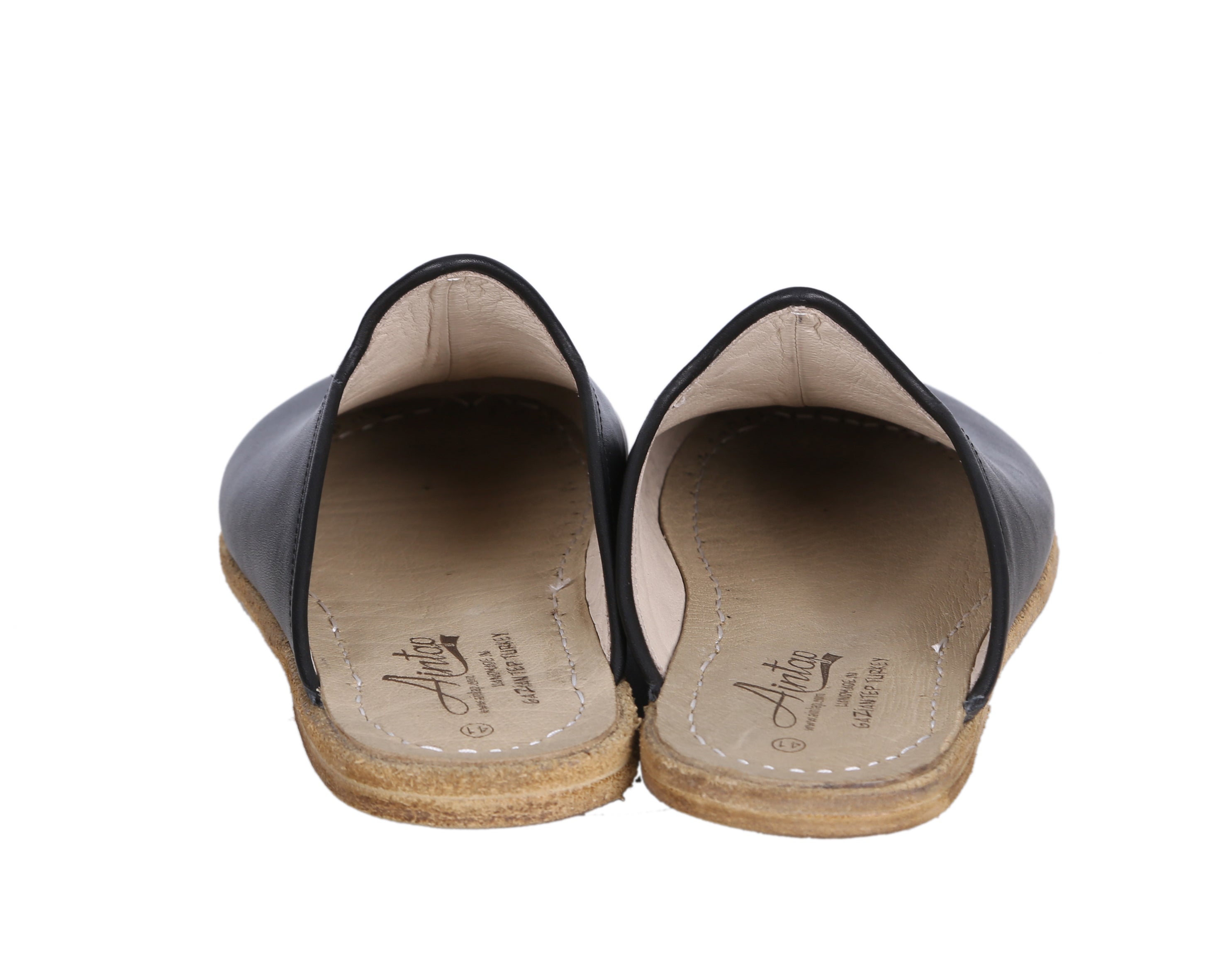 Black Sandal Wide Barefoot Smooth Leather Handmade Sandal