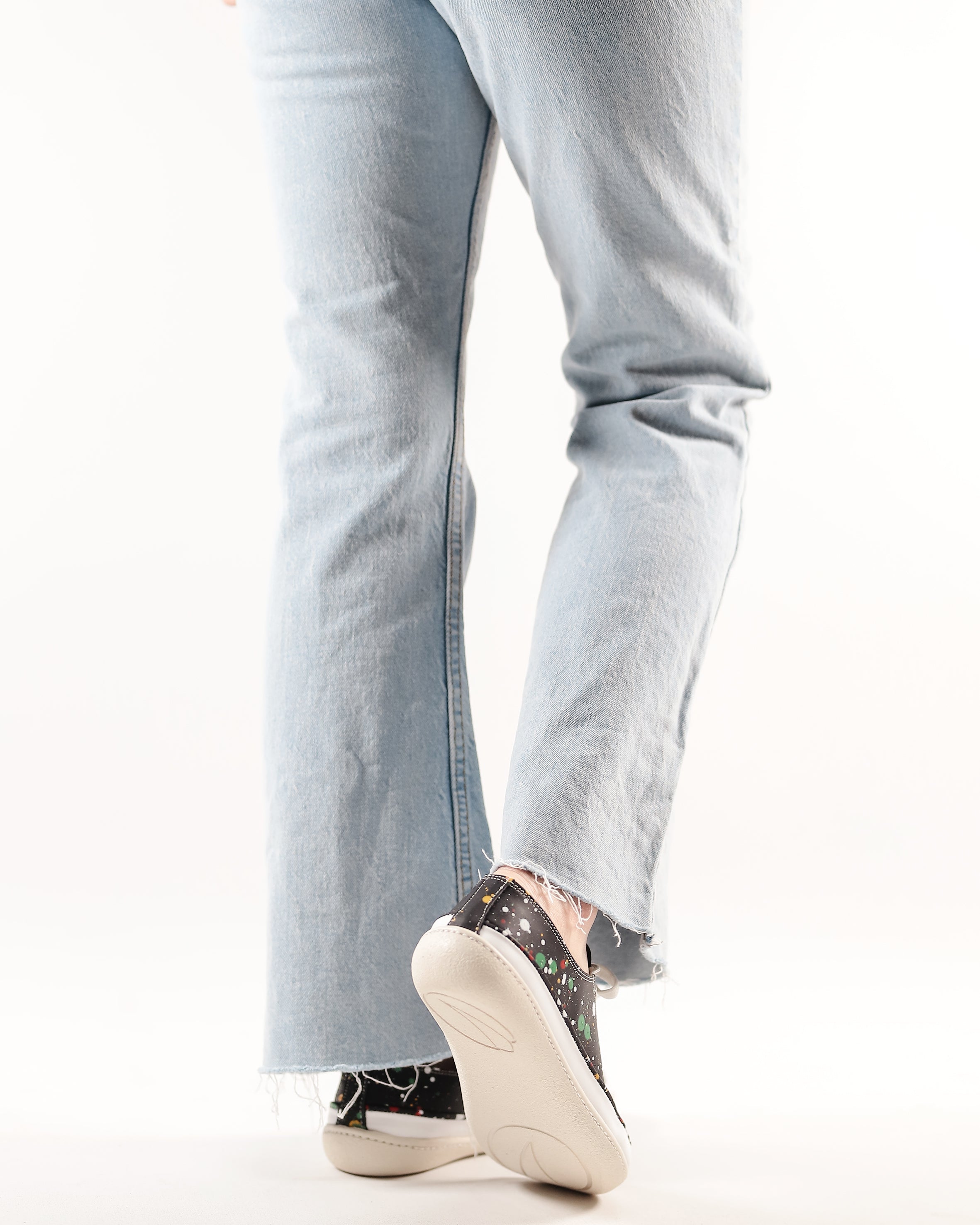 Splanter Paint Black Converse Style Wide Barefoot Shoes Smooth Leather Handmade Rubber Outsole Converse Rubber Outsole