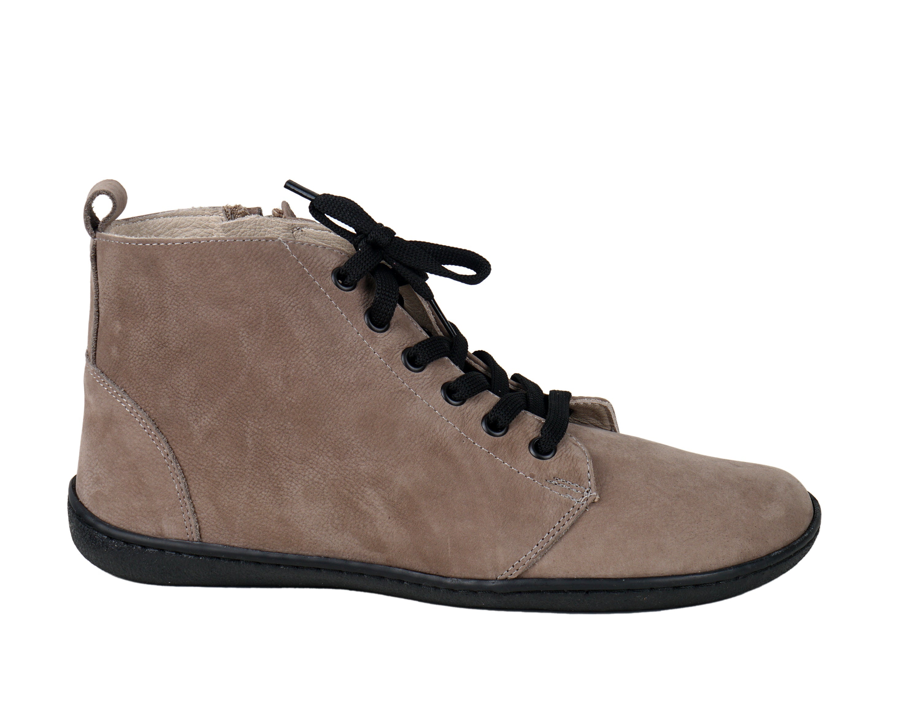 Smoked Short Boots Wide Barefoot Shoes Nubuck Leather Handmade Rubber Outsole