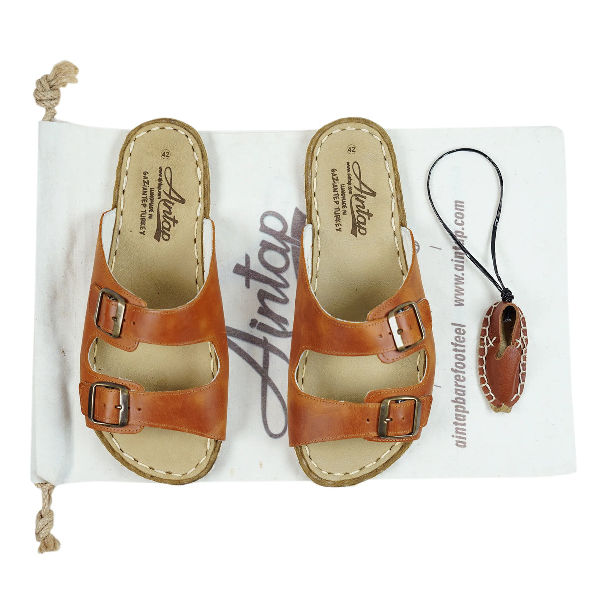 Crazy Barefoot Double Strap Sandals Shoes — Leather Sole – Honey Camel
