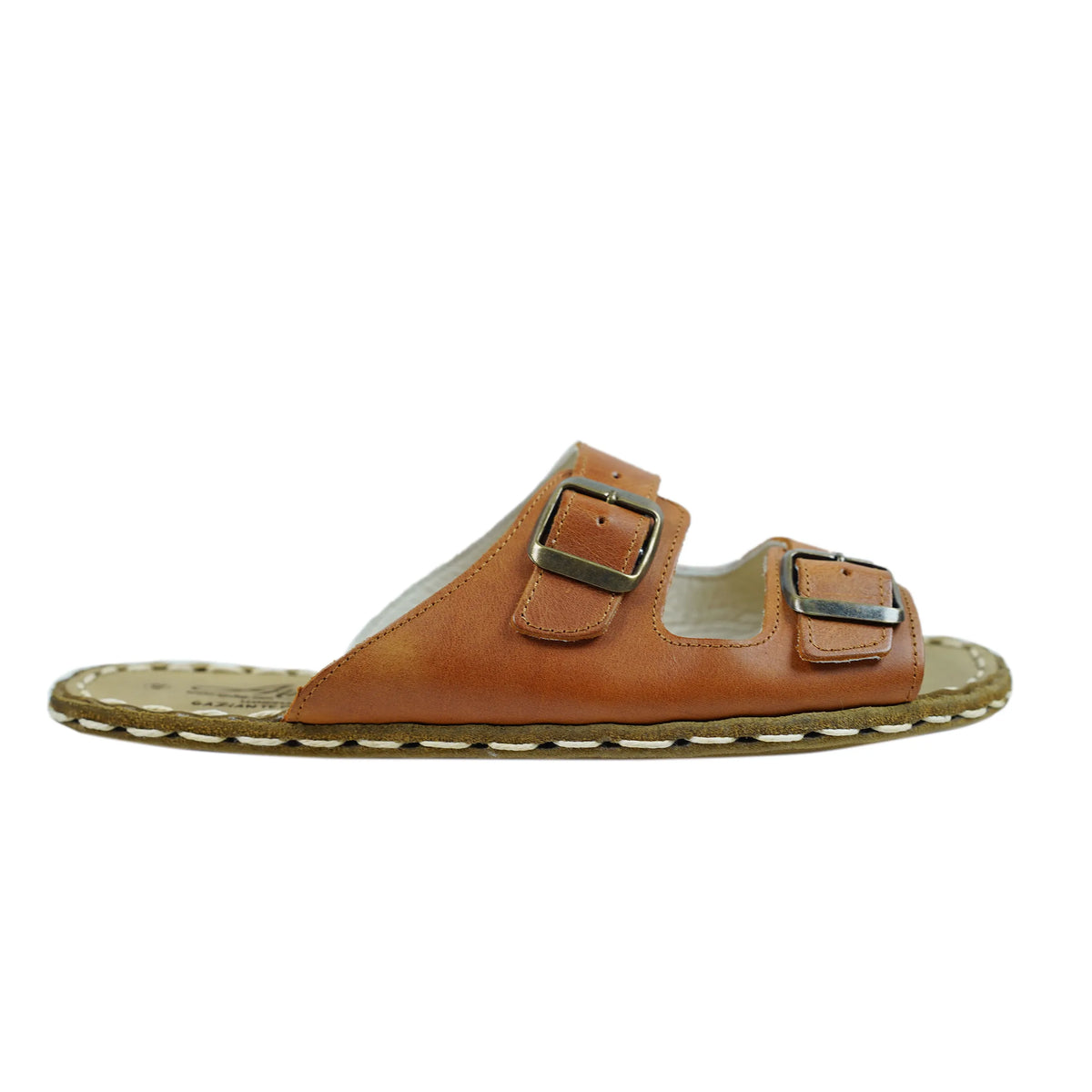 Crazy Barefoot Double Strap Sandals Shoes — Leather Sole – Honey Camel