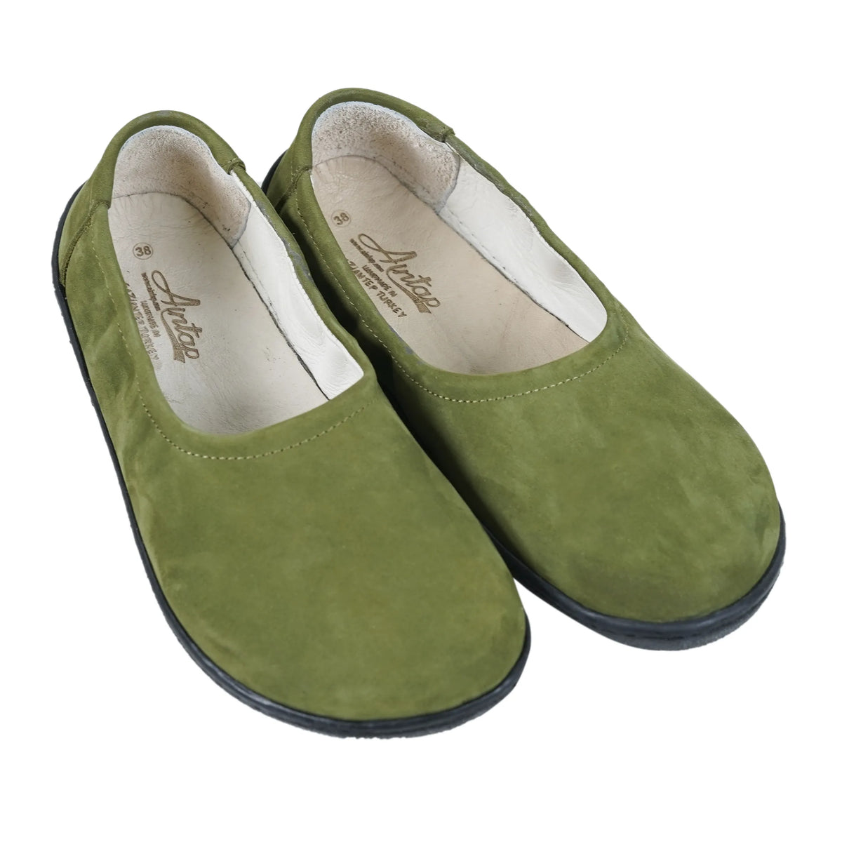 Nubuck Barefoot Ballet Shoes – 6 mm Rubber Sole – Green