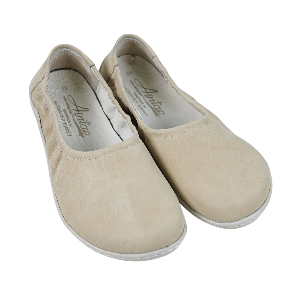 Nubuck Barefoot Ballet Shoes – 6 mm Rubber Sole – Cream