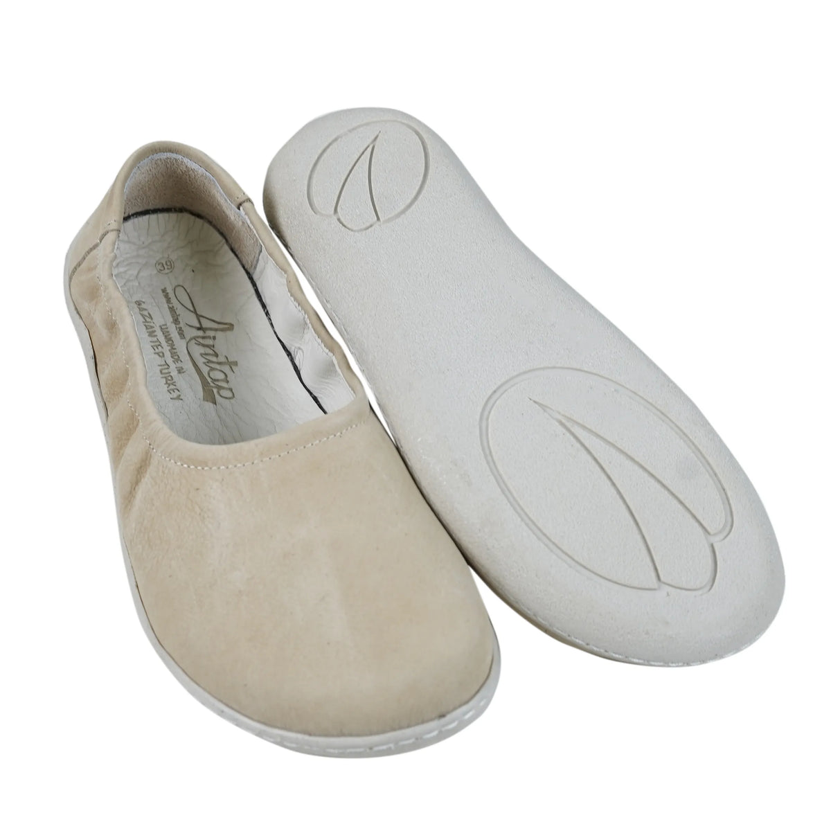 Nubuck Barefoot Ballet Shoes – 6 mm Rubber Sole – Cream