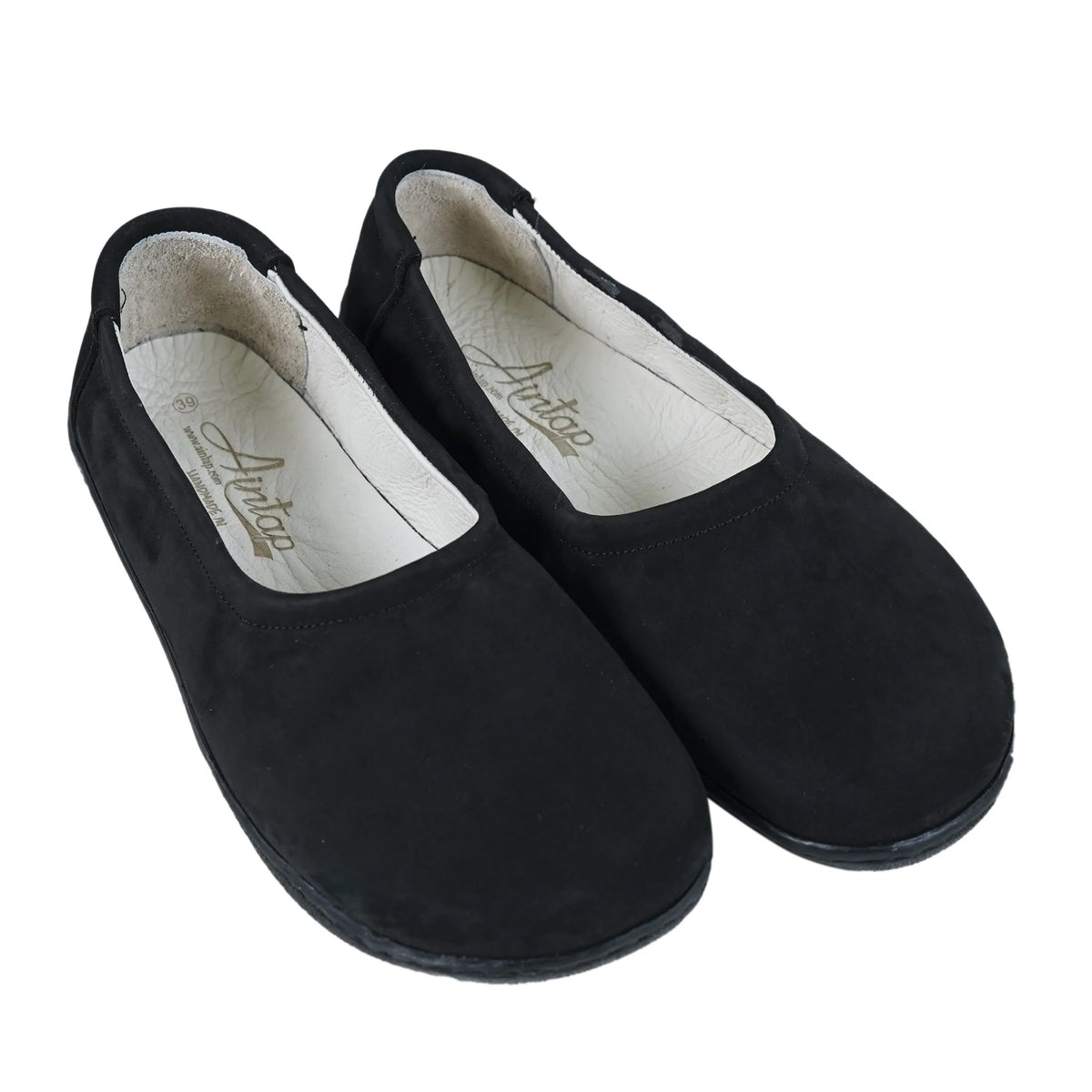 Nubuck Barefoot Ballet Shoes – 6 mm Rubber Sole – Black