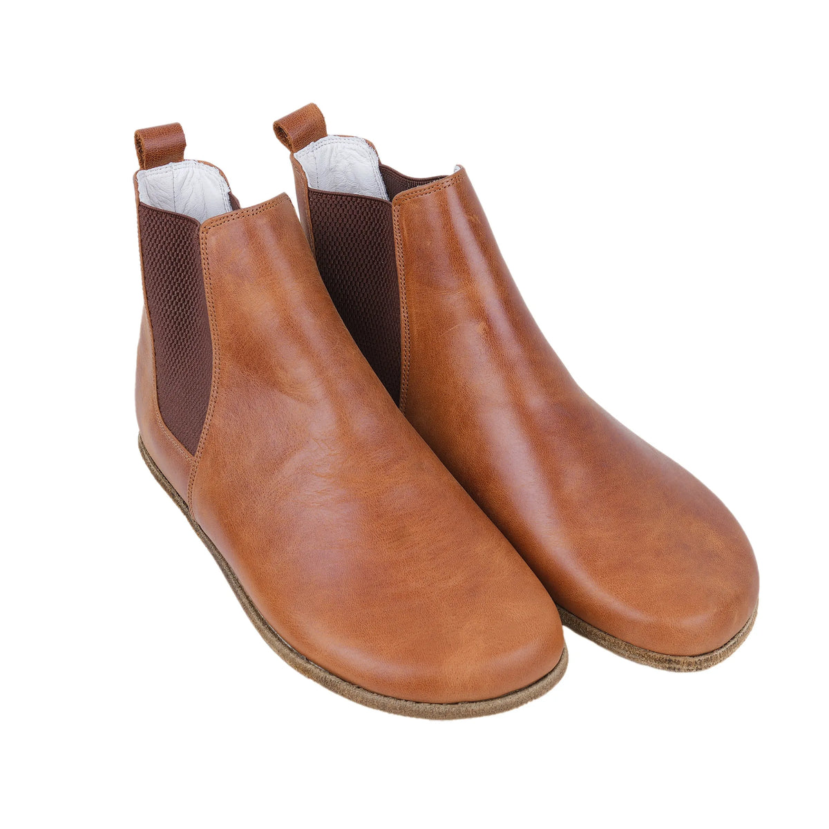 Crazy Barefoot Chelsea Boots Shoes – Classic Sole — Leather Sole – Honey Camel