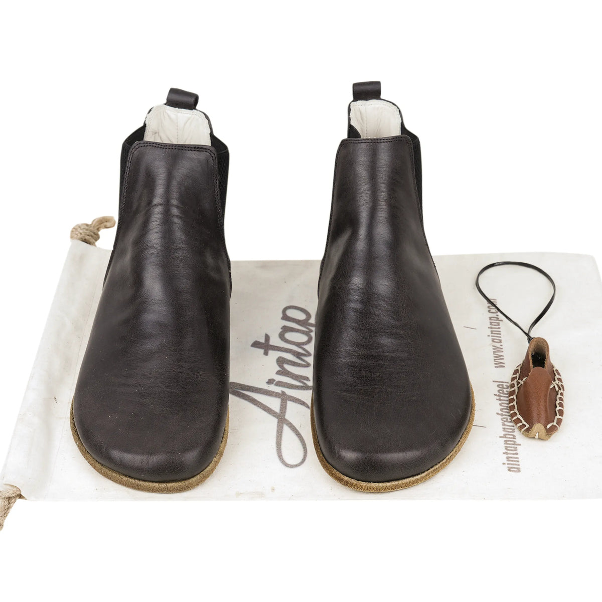 Crazy Barefoot Chelsea Boots Shoes – Classic Sole — Leather Sole – Black