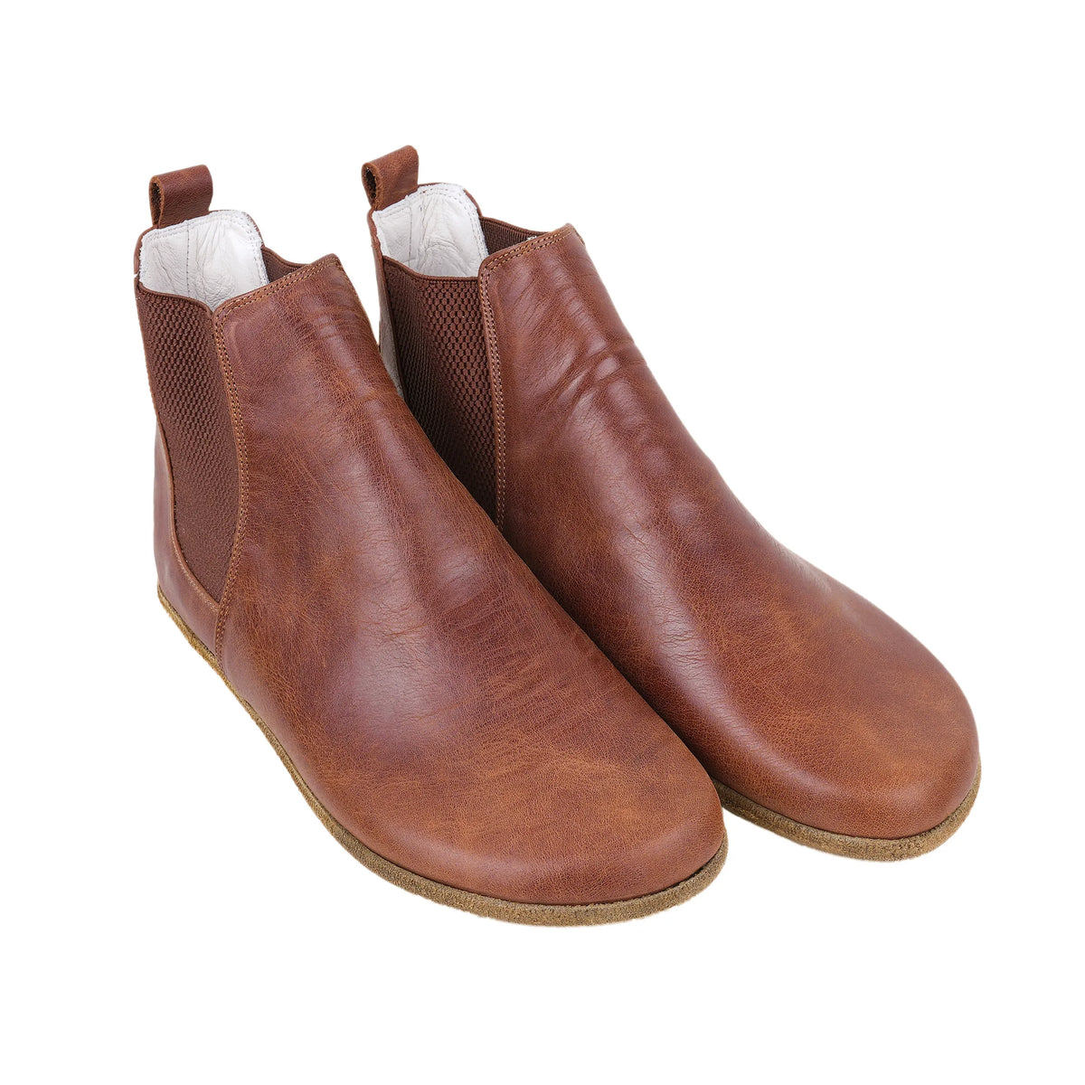 Crazy Barefoot Chelsea Boots Shoes – Classic Sole — Leather Sole – Brown