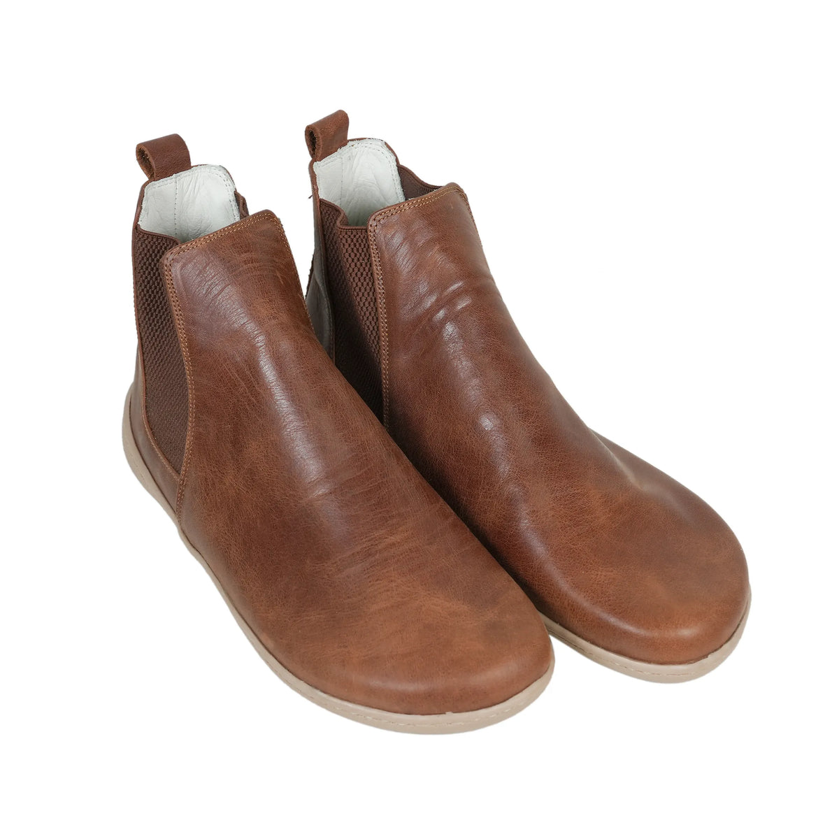 Crazy Barefoot Chelsea Boots Shoes – 6mm Rubber Sole – Brown