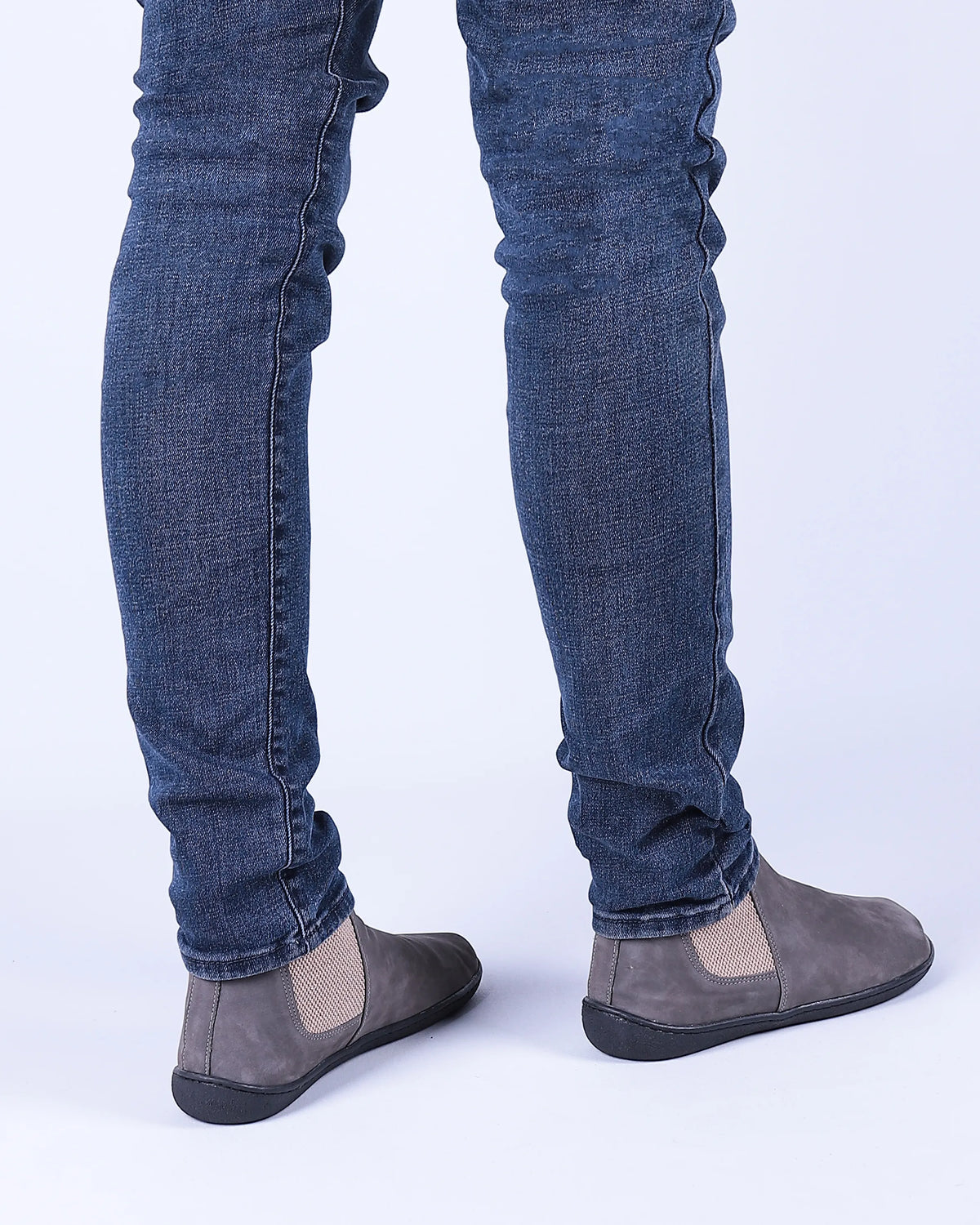 Nubuck Barefoot Chelsea Boots Shoes – 6mm Rubber Sole – Gray