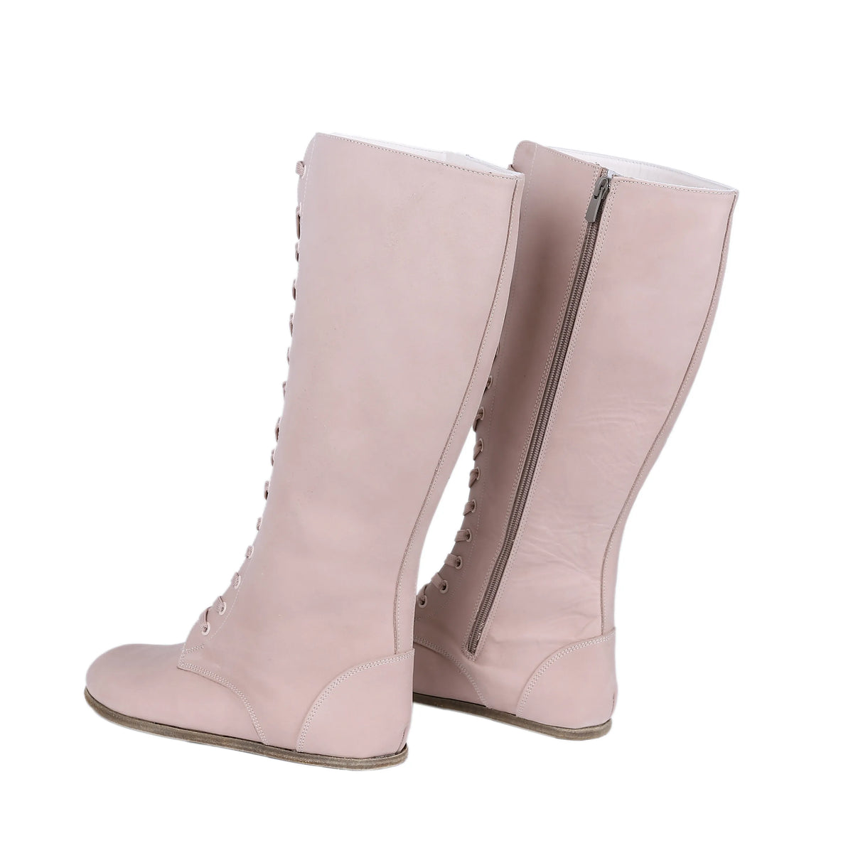 Crazy Barefoot Laces Knee Boots Shoes – Classic Sole — Leather Sole – Undyed Crust