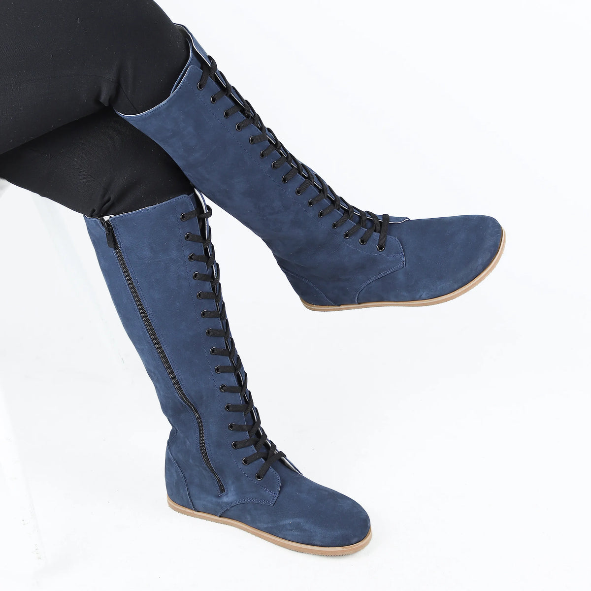 Nubuck Barefoot Laces Knee Boots Shoes – Eva Outsole – Jeans