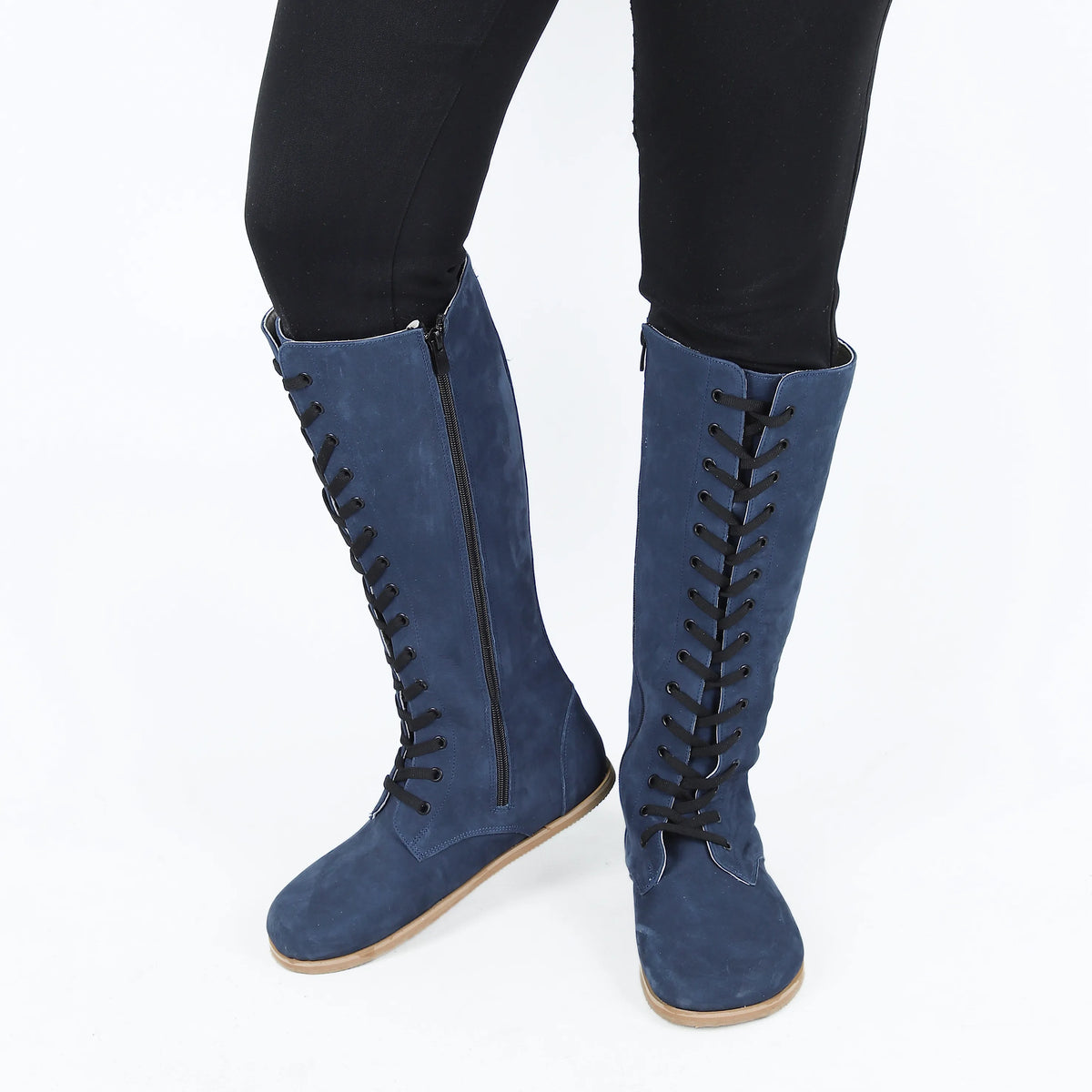 Nubuck Barefoot Laces Knee Boots Shoes – Eva Outsole – Jeans