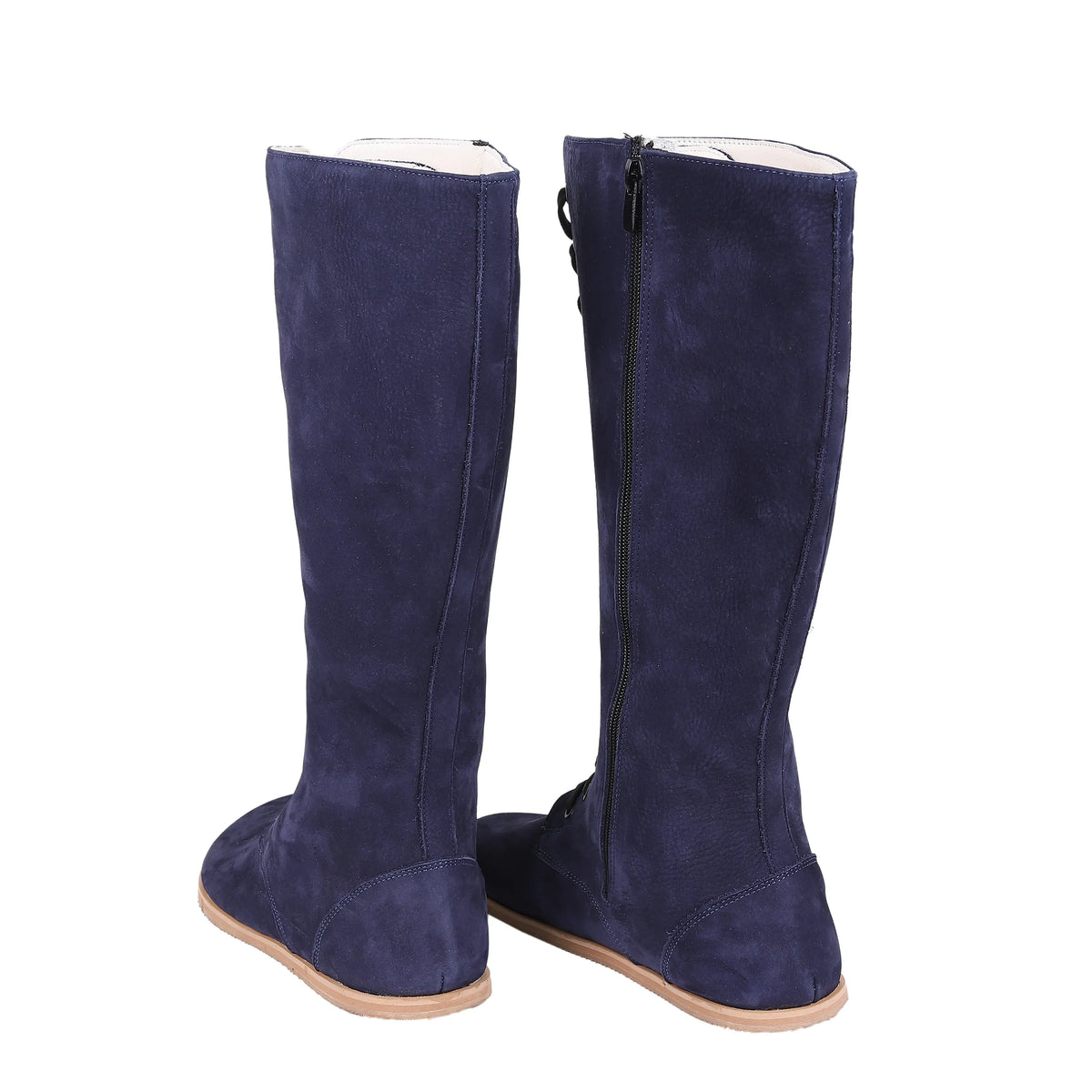 Nubuck Barefoot Laces Knee Boots Shoes – Eva Outsole – Navy Blue