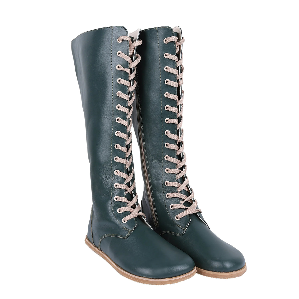 Smooth Barefoot Laces Knee Boots Shoes – Eva Outsole – Green