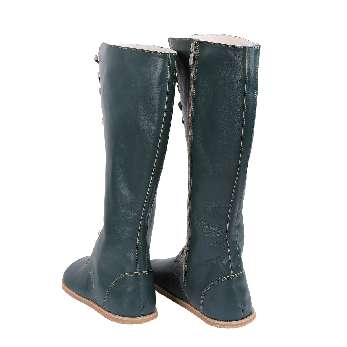 Smooth Barefoot Laces Knee Boots Shoes – Eva Outsole – Green