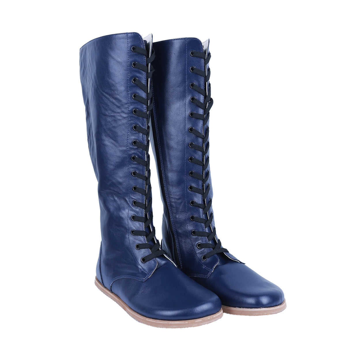 Smooth Barefoot Laces Knee Boots Shoes – Eva Outsole – Navy Blue