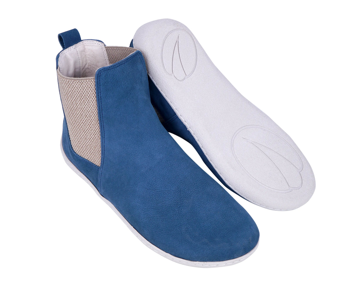 Nubuck Barefoot Chelsea Boots Shoes – 6mm Rubber Sole – Jeans