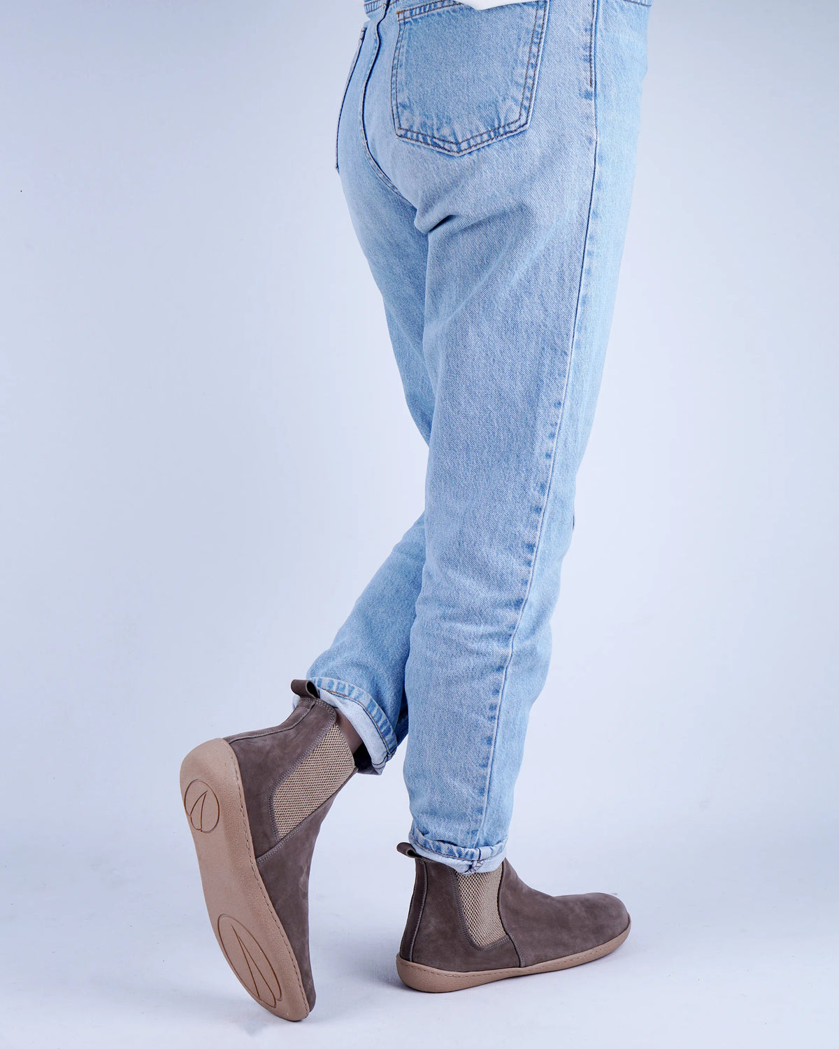 Nubuck Barefoot Chelsea Boots Shoes – 6mm Rubber Sole – Smoked