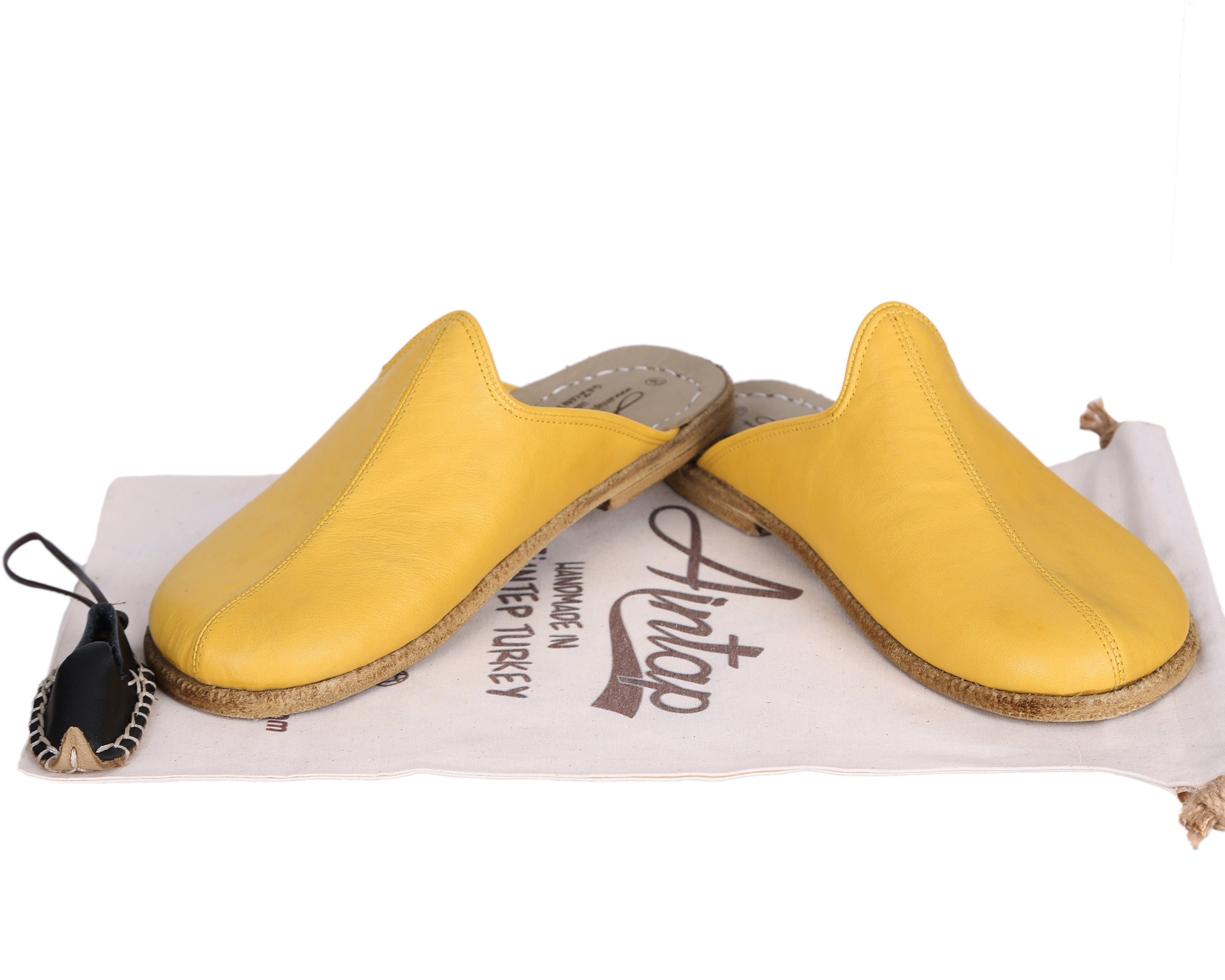 Yellow Sandal Wide Barefoot Smooth Leather Handmade