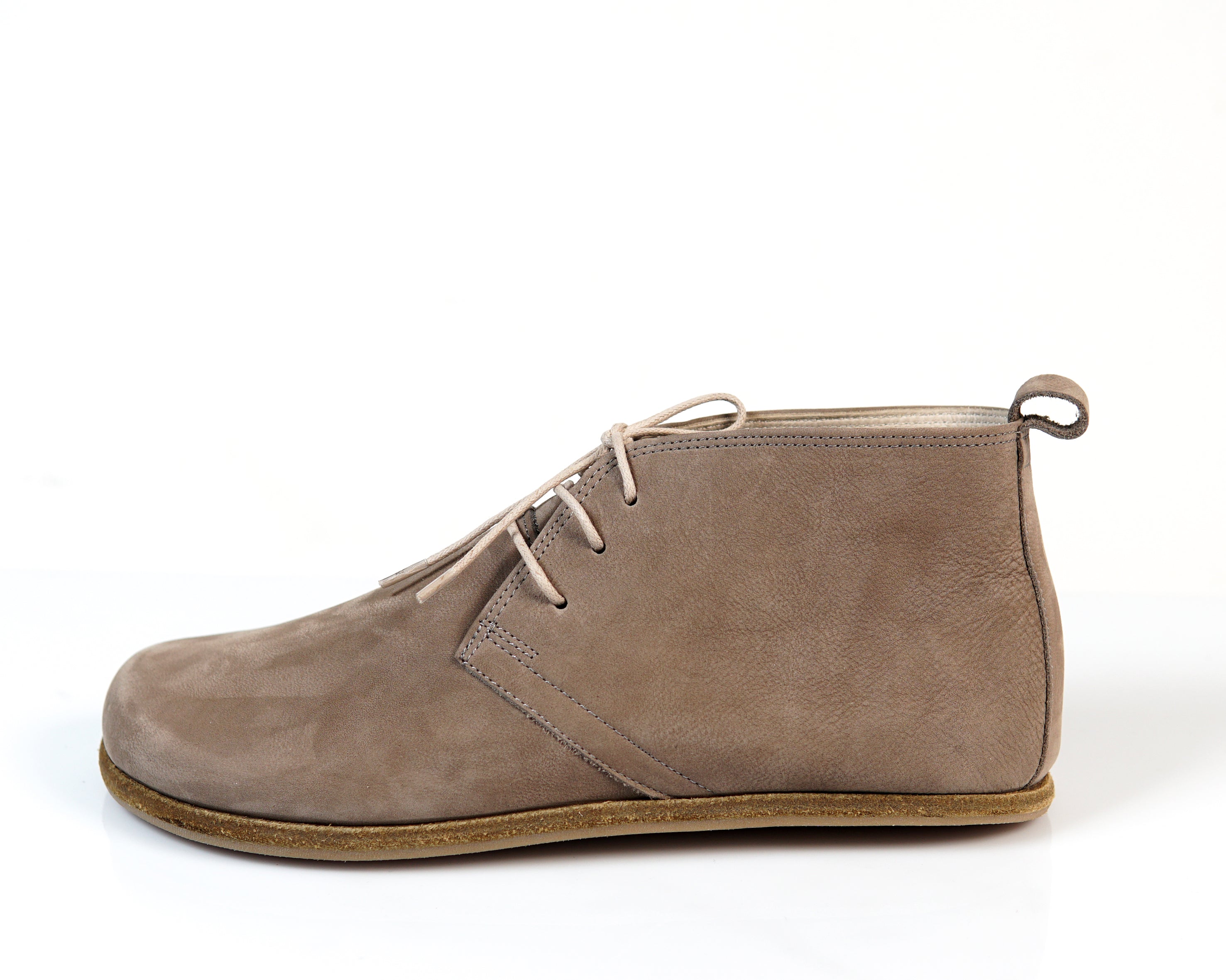 Smoked Ankle Boots Wide Barefoot Nubuck Leather Handmade Shoes 
