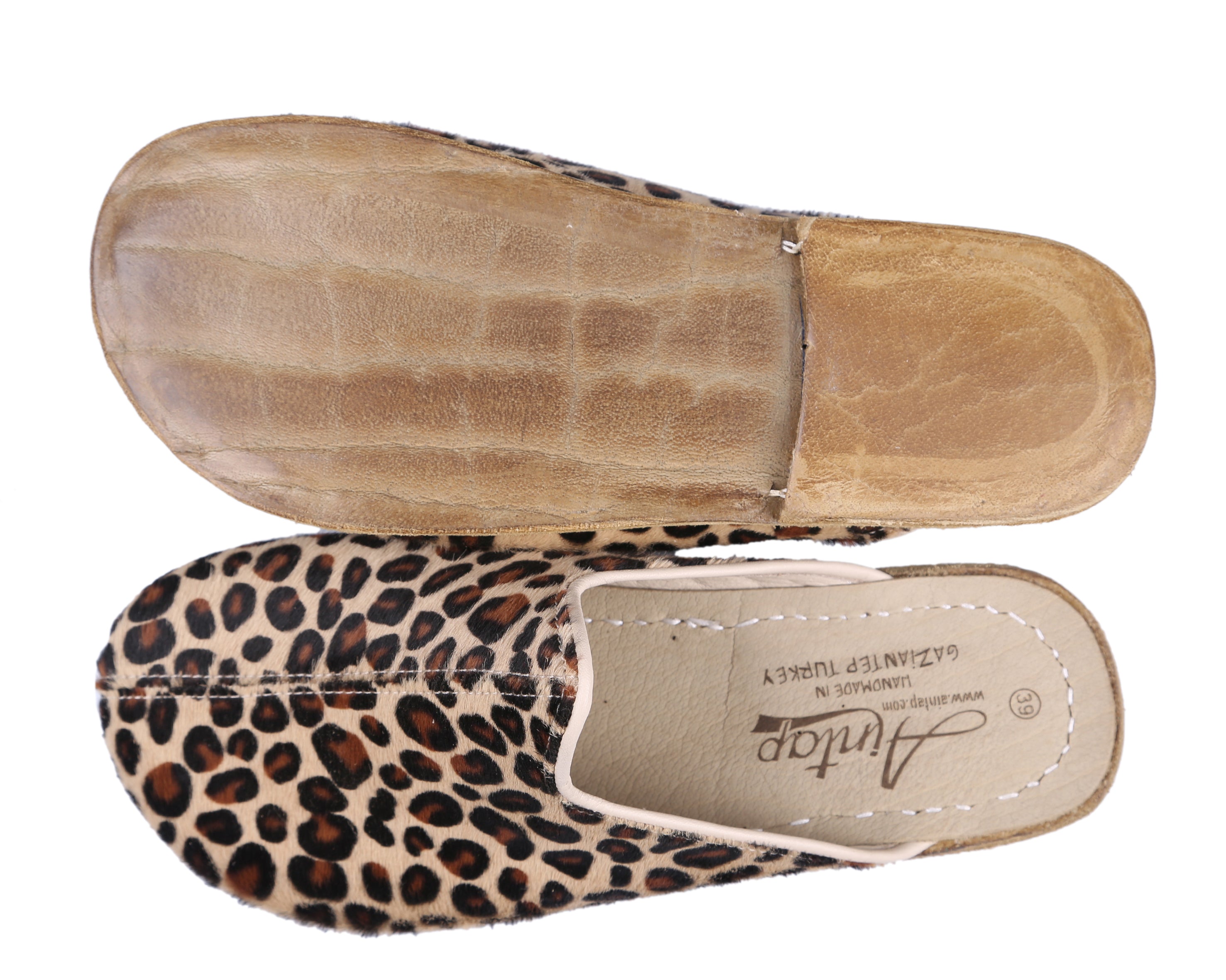 Leopard Sandal Wide Barefoot Smooth Leather Handmade