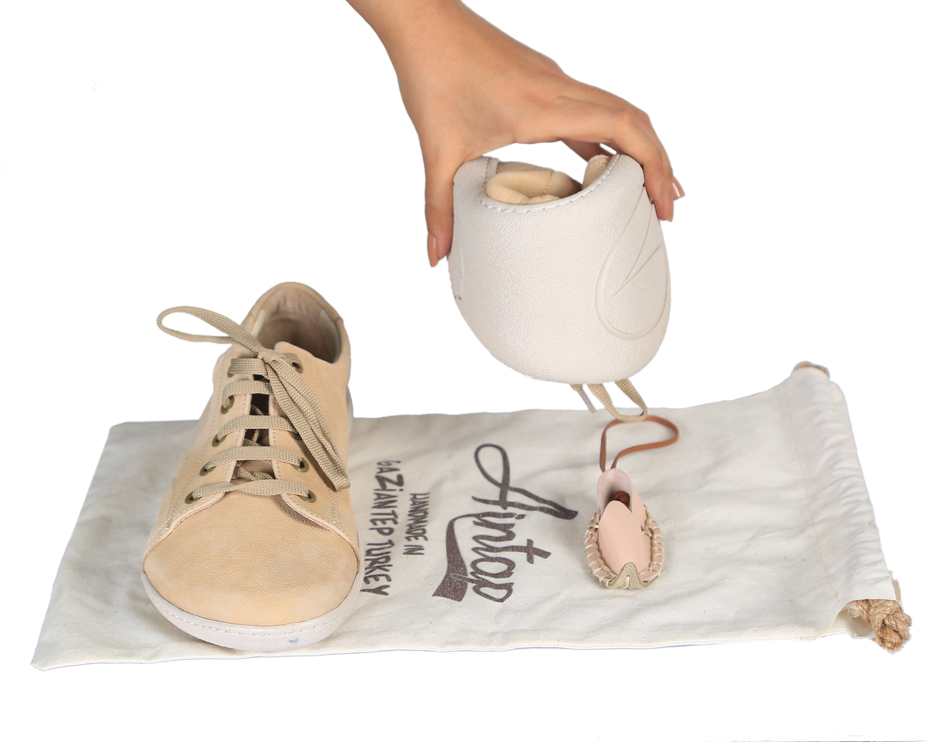 Cream SNEAKER Wide Barefoot Shoes Nubuck Leather Handmade 6mm Rubber Outsole 