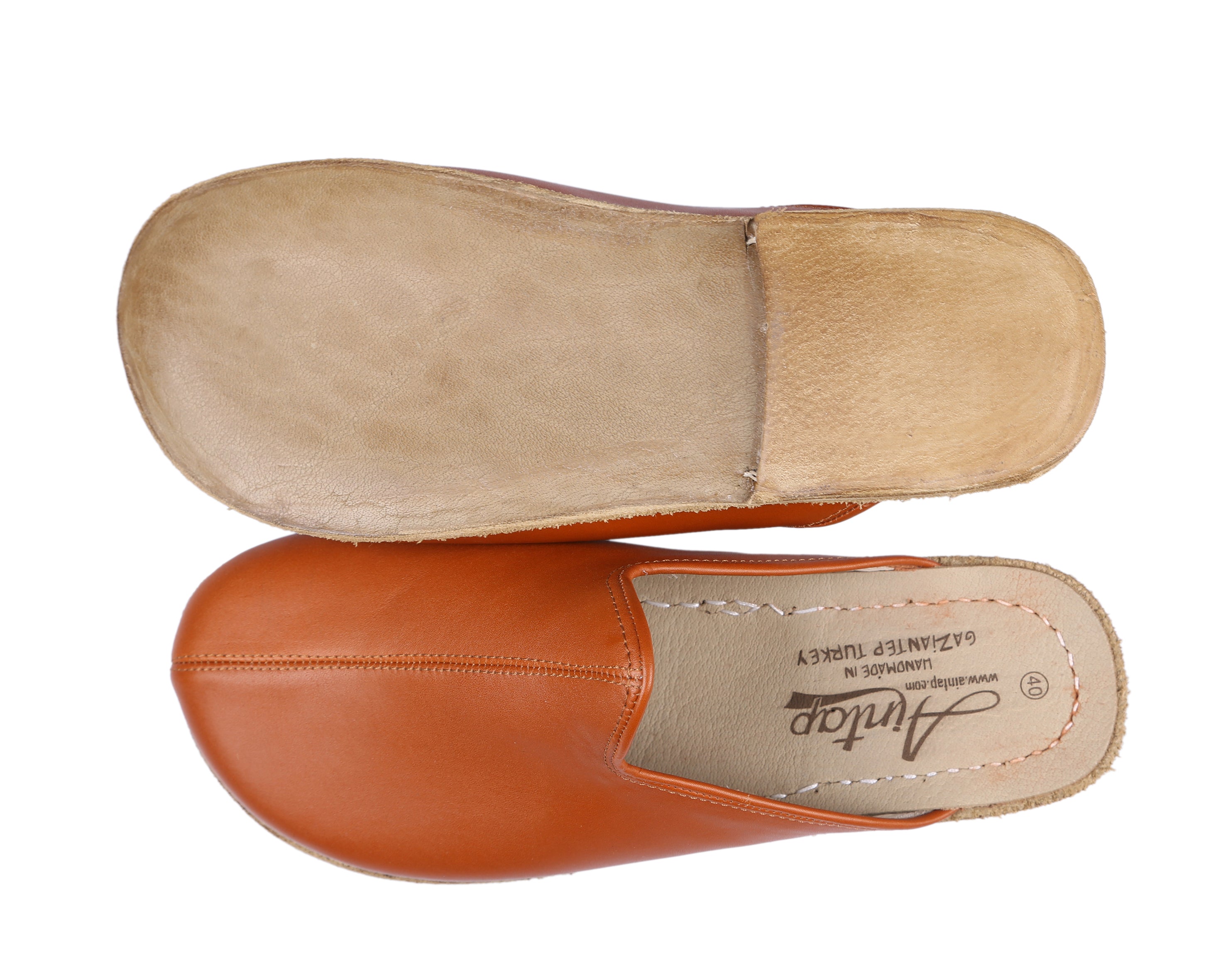 Tan Sandal Wide Barefoot Smooth Leather Handmade