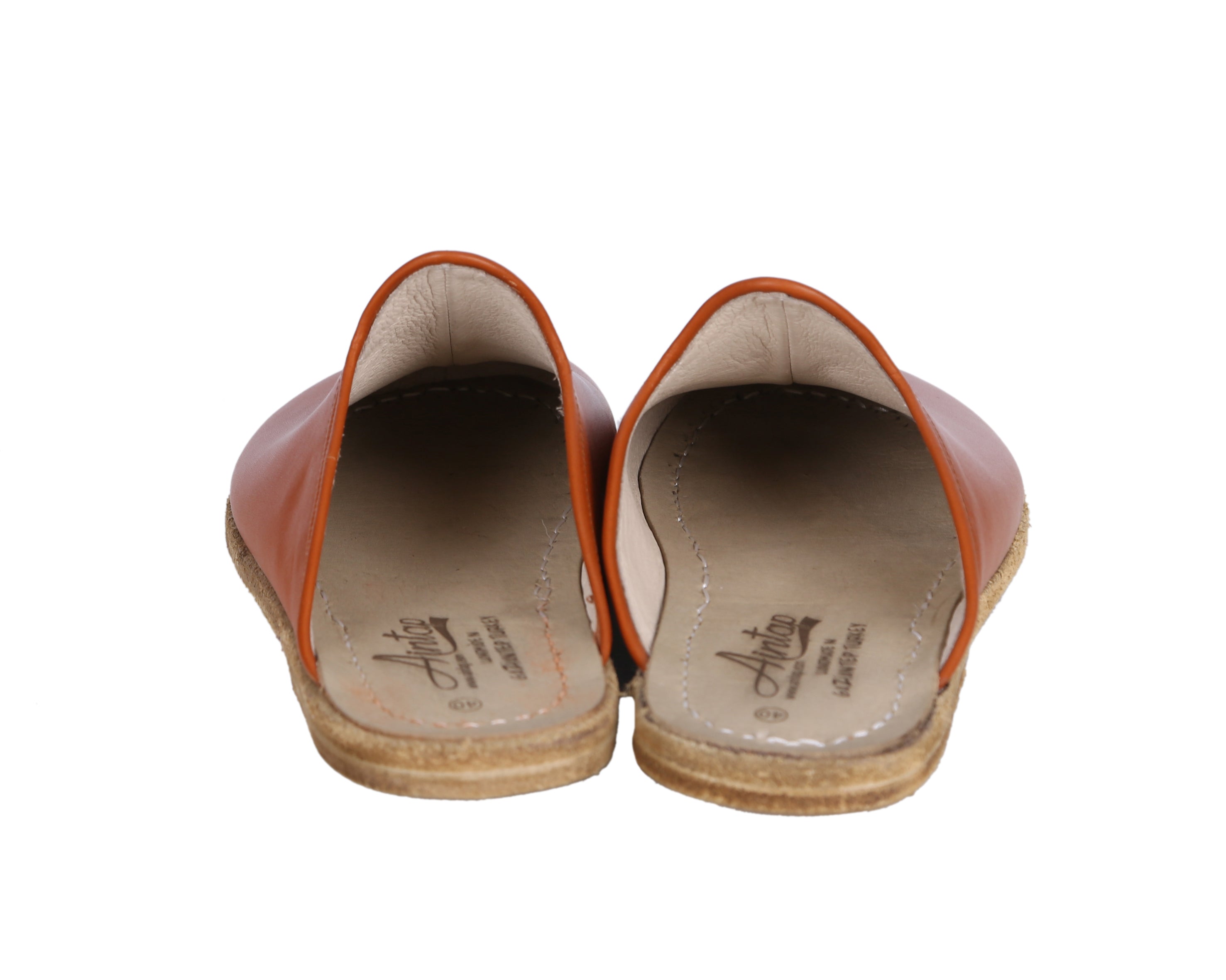 Tan Sandal Wide Barefoot Smooth Leather Handmade