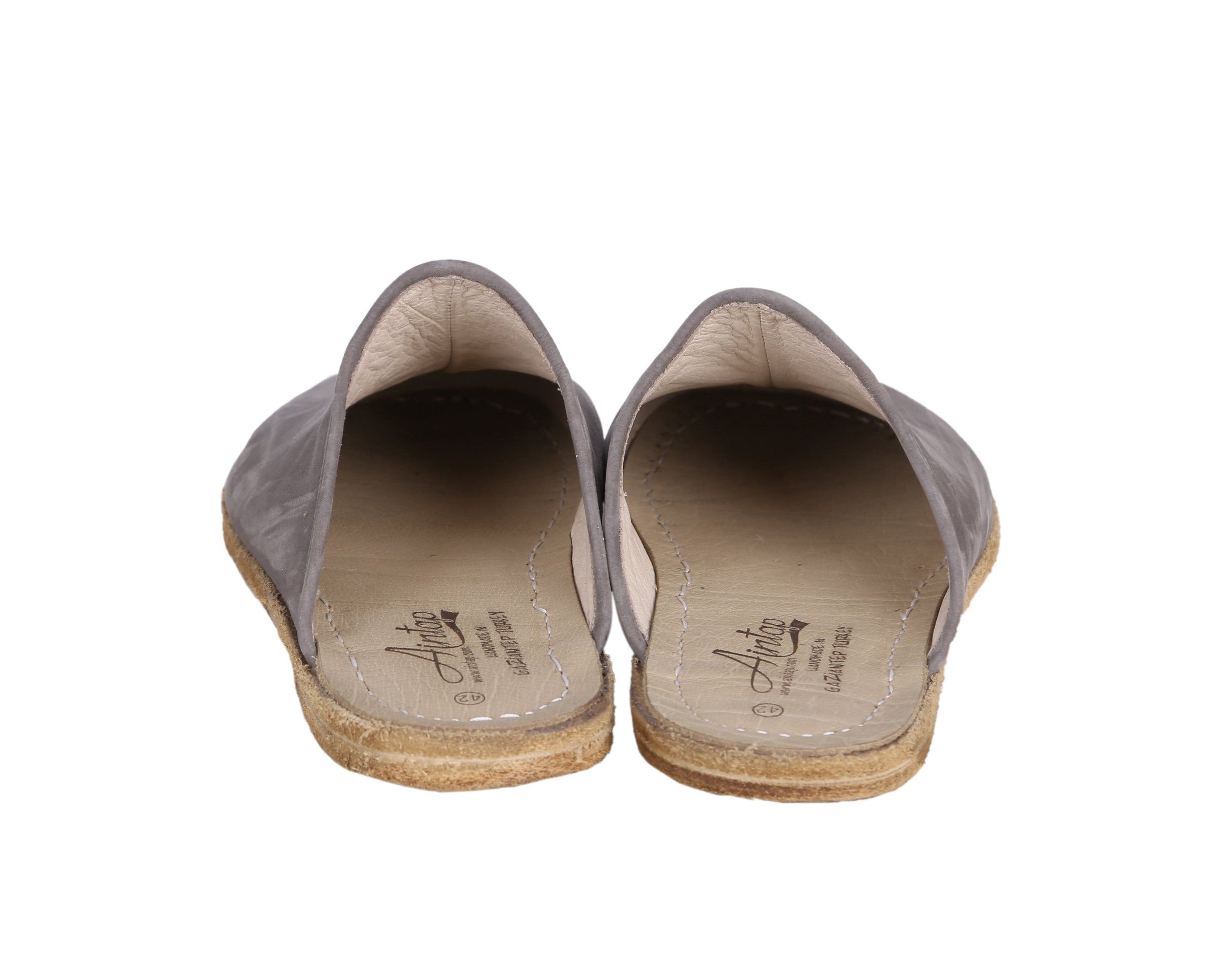 Gray Sandal Wide Barefoot Nubuck Leather Handmade 