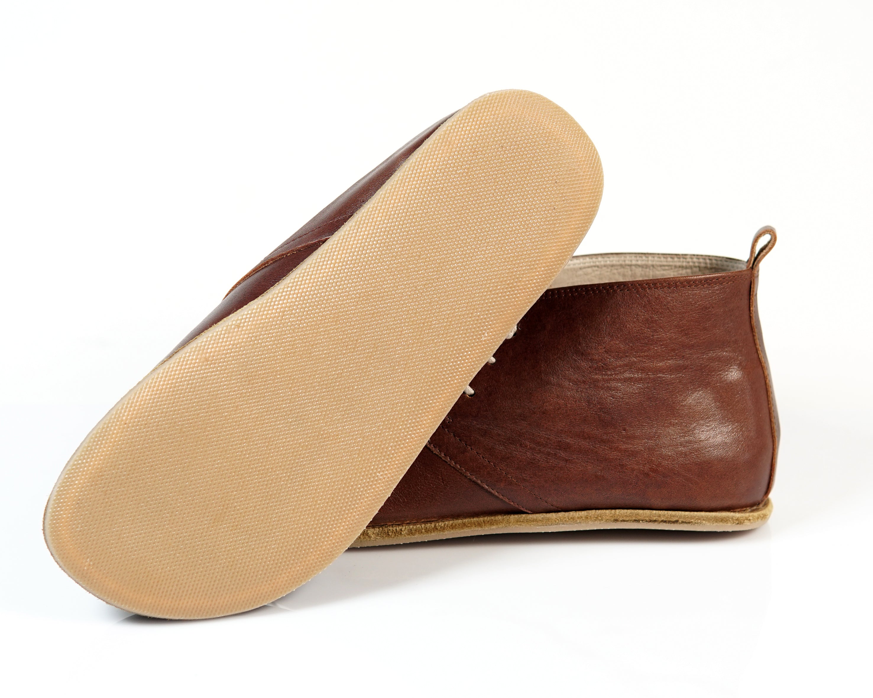 Dark Brown Ankle Boots Wide Barefoot Smooth Leather Handmade Shoes 