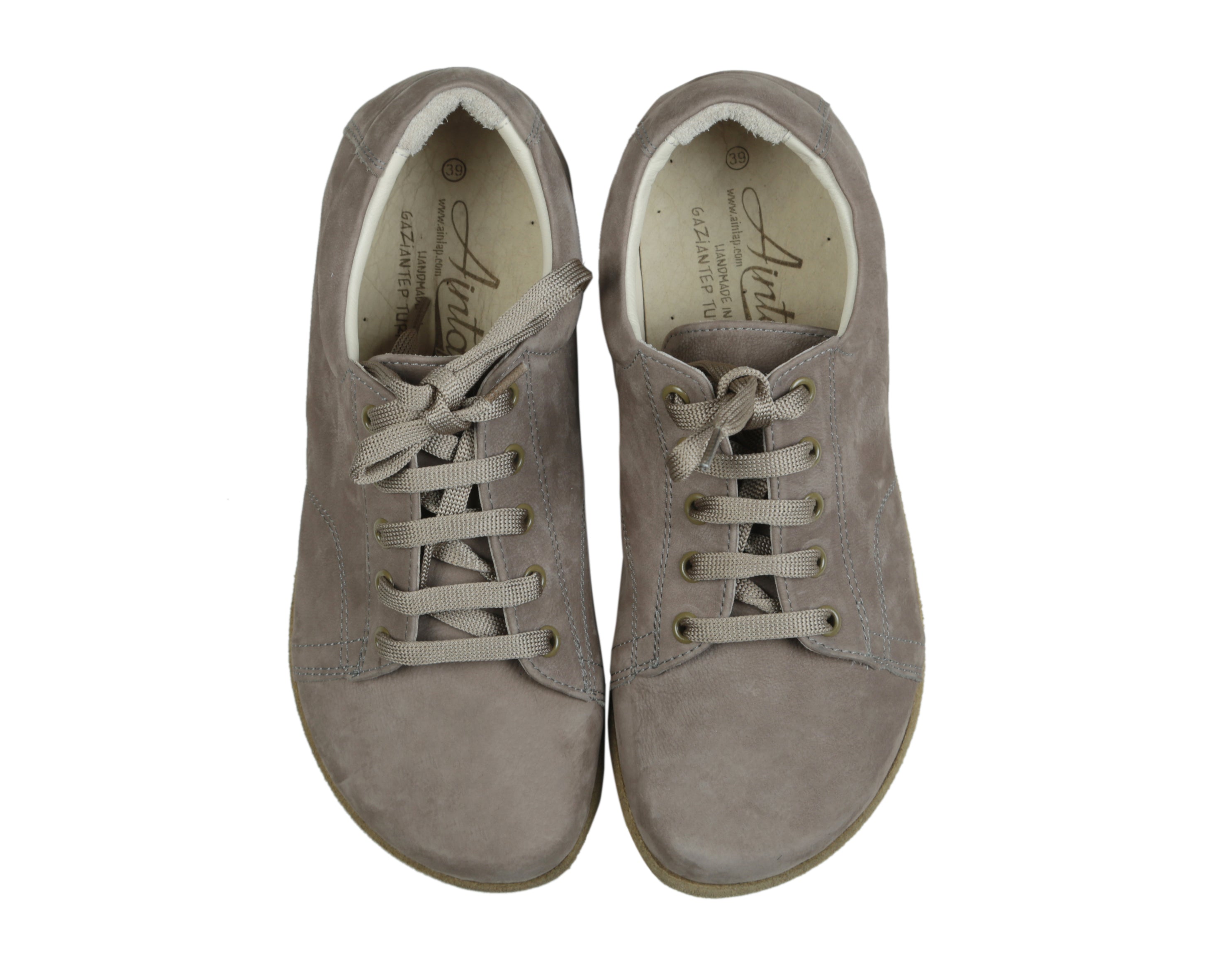 Smoked Sneaker Wide Barefoot Nubuck Leather Handmade Shoes