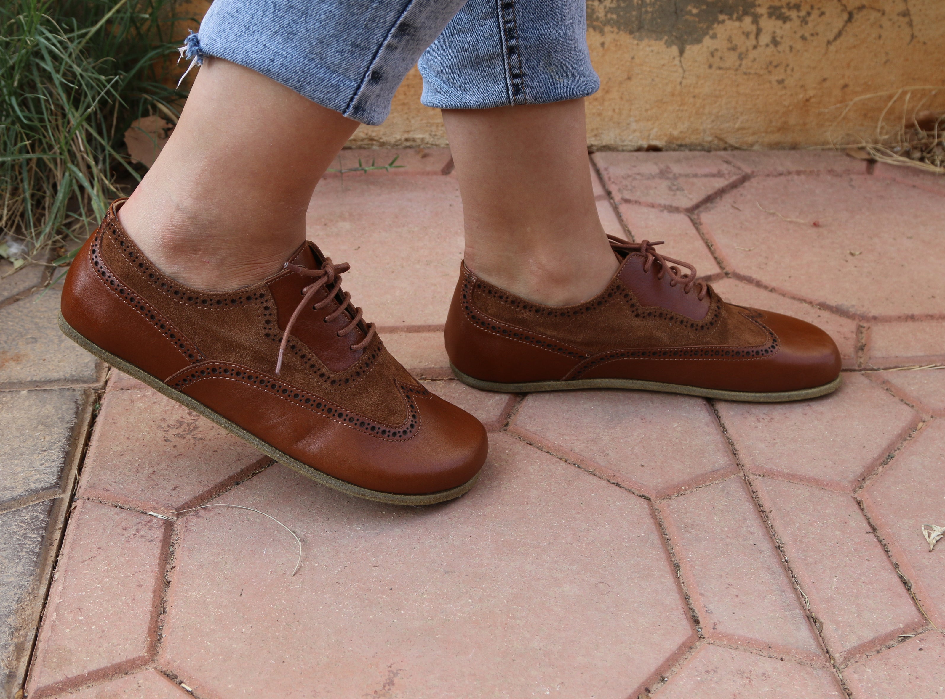 Brown Moccasins Wide Barefoot Leather Handmade Shoes