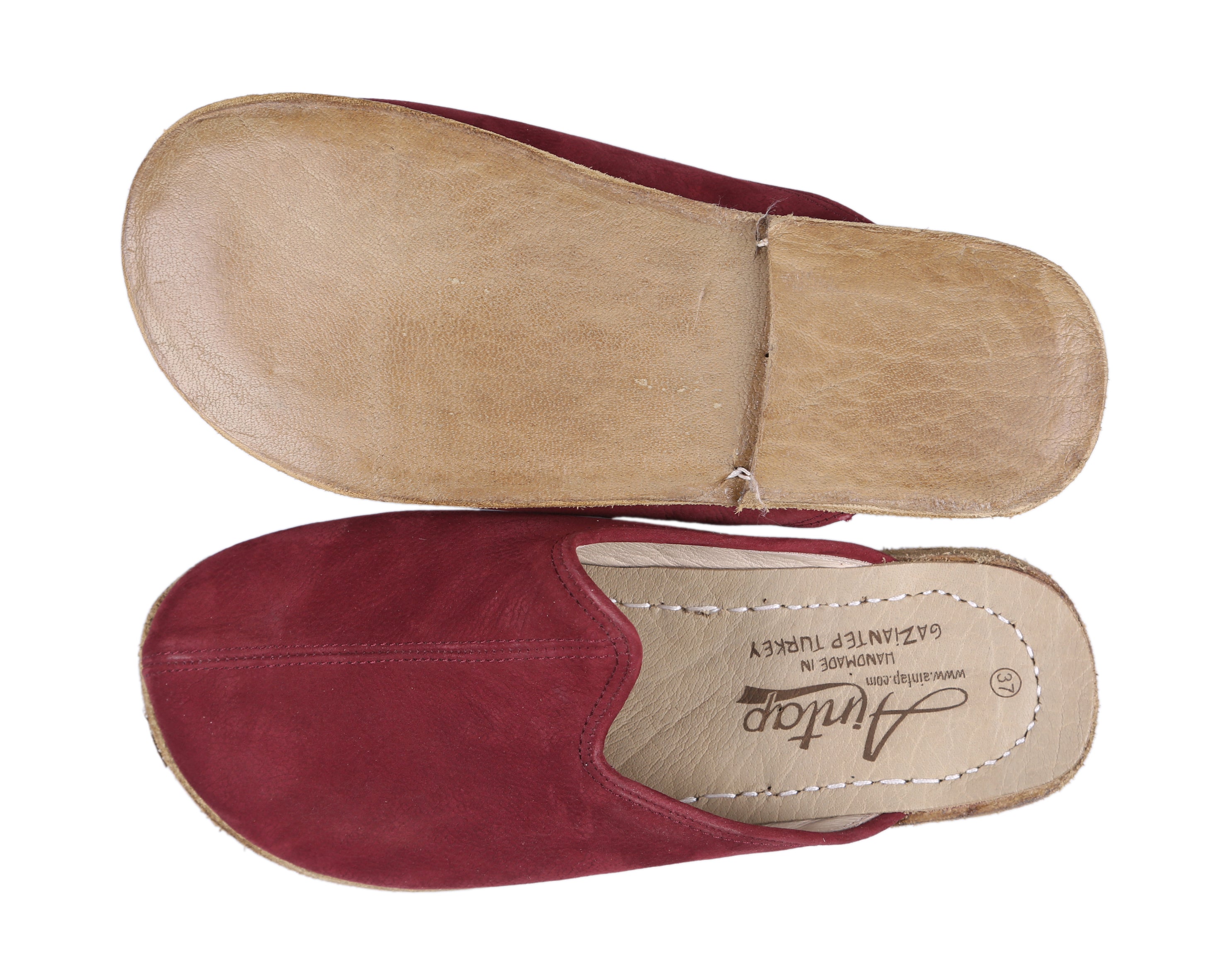 Red Sandal Wide Barefoot Nubuck Leather Handmade 
