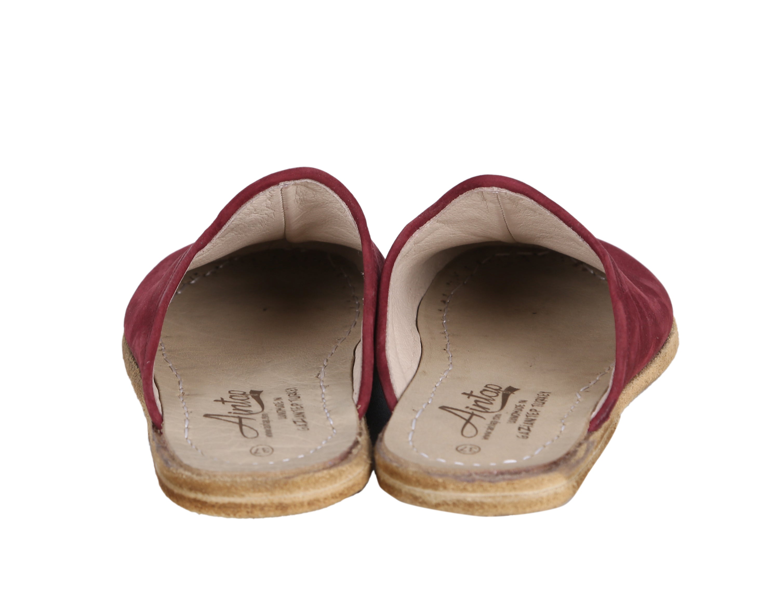 Red Sandal Wide Barefoot Nubuck Leather Handmade 