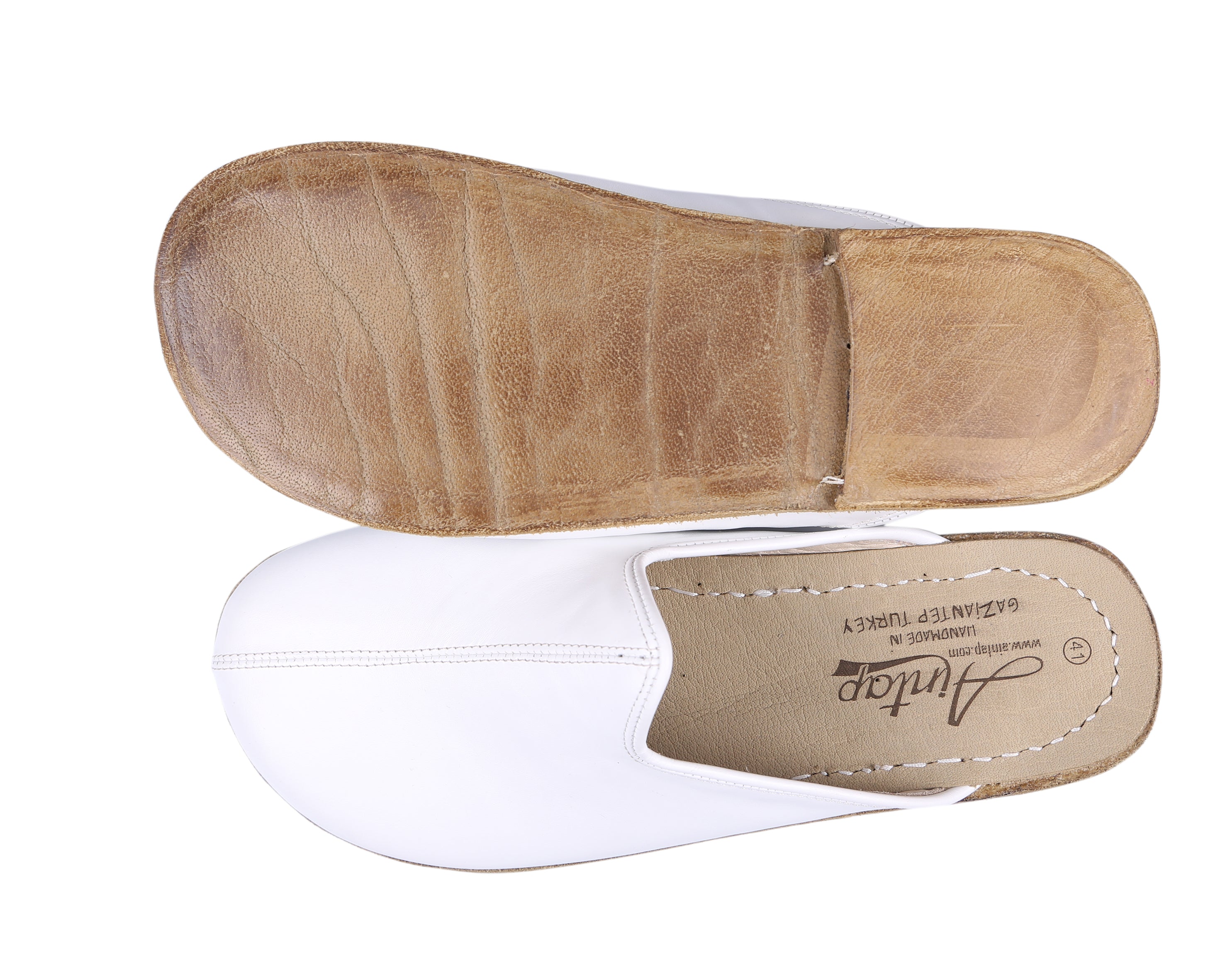 White Sandal Wide Barefoot Smooth Leather Handmade 
