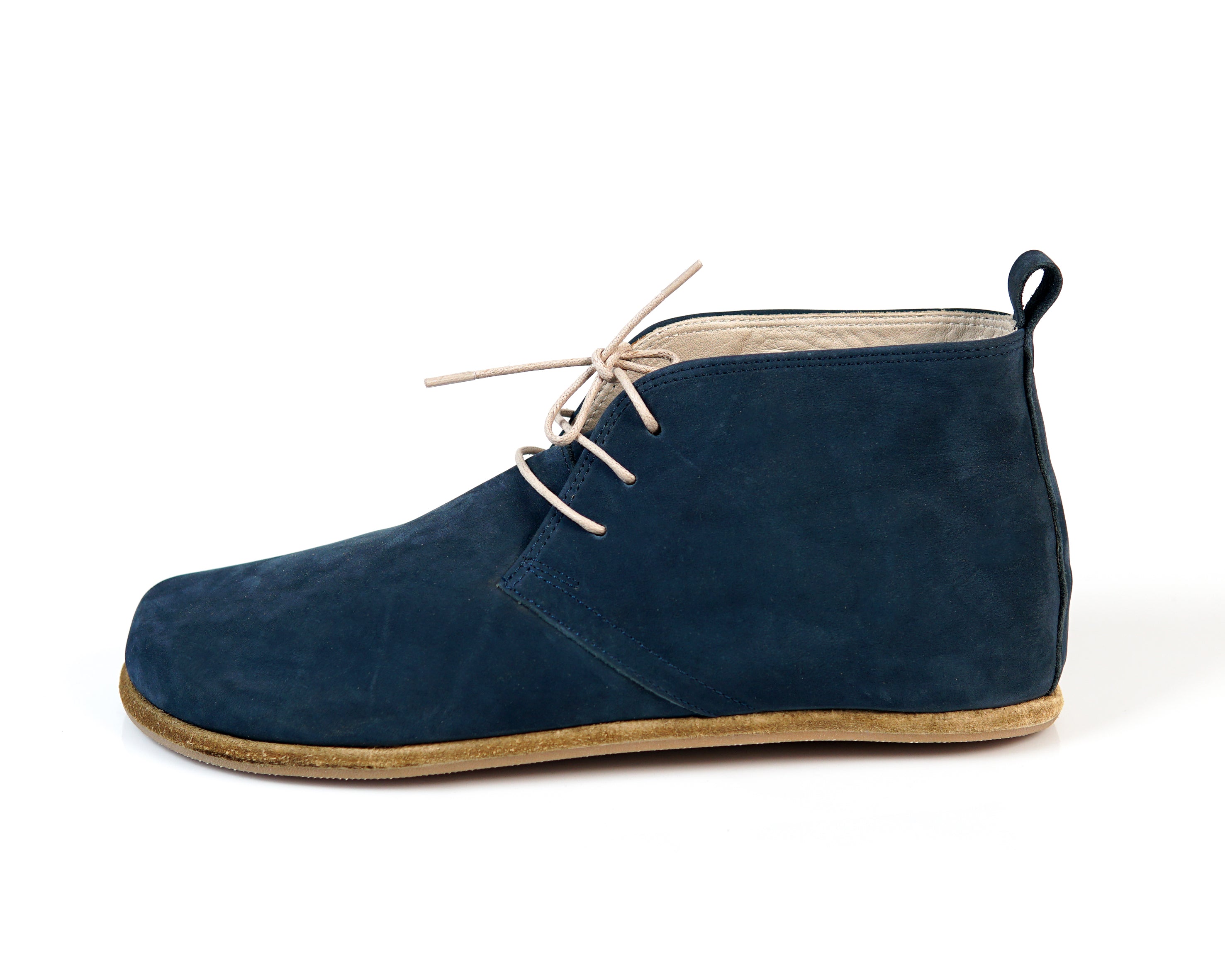 Jeans Ankle Boots Wide Barefoot Nubuck Leather Handmade Shoes 