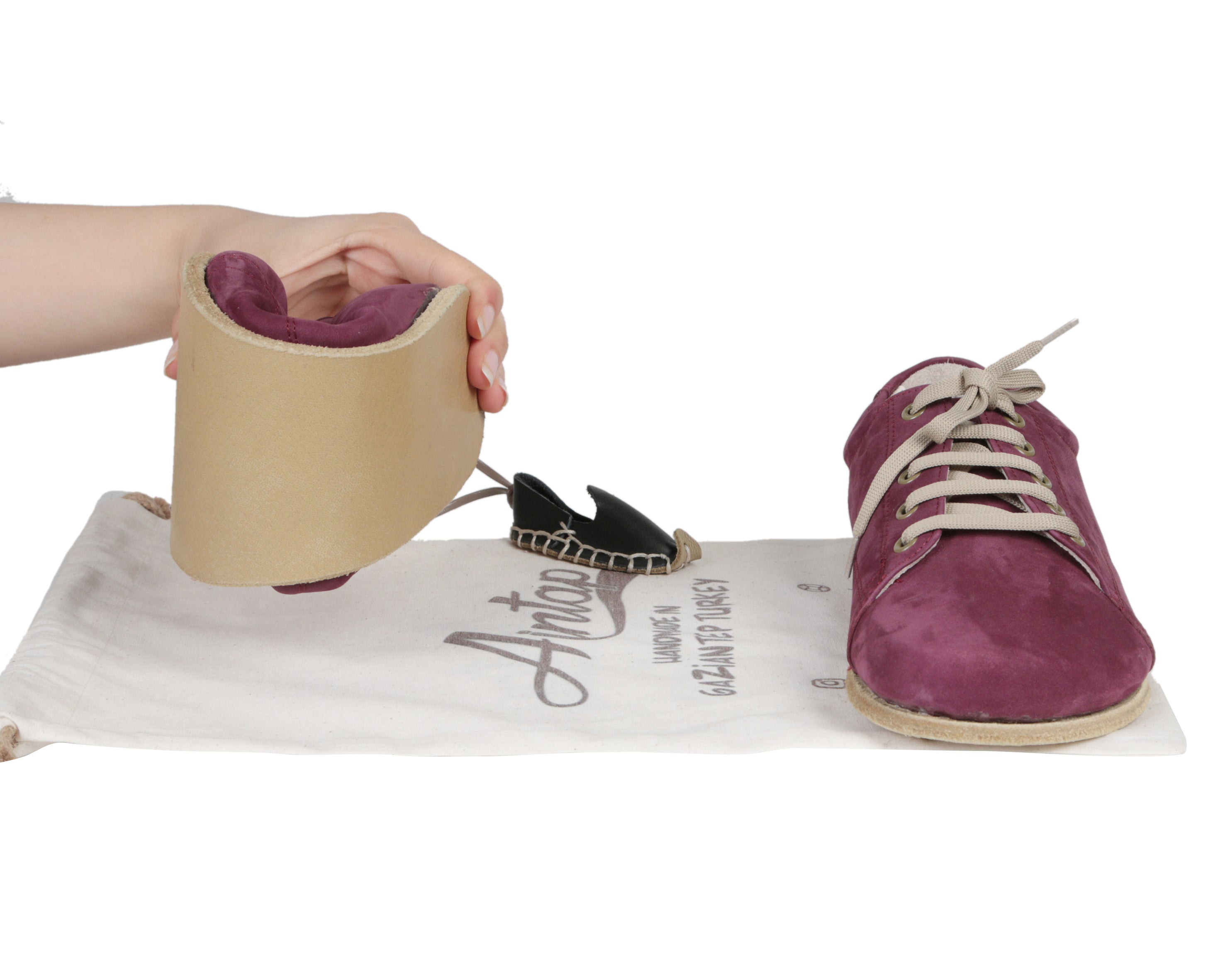 Red Sneaker Wide Barefoot Nubuck Leather Handmade Shoes 