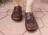 Dark Brown Moccasins Wide Barefoot Leather Handmade Shoes 