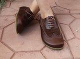 Dark Brown Moccasins Wide Barefoot Leather Handmade Shoes 