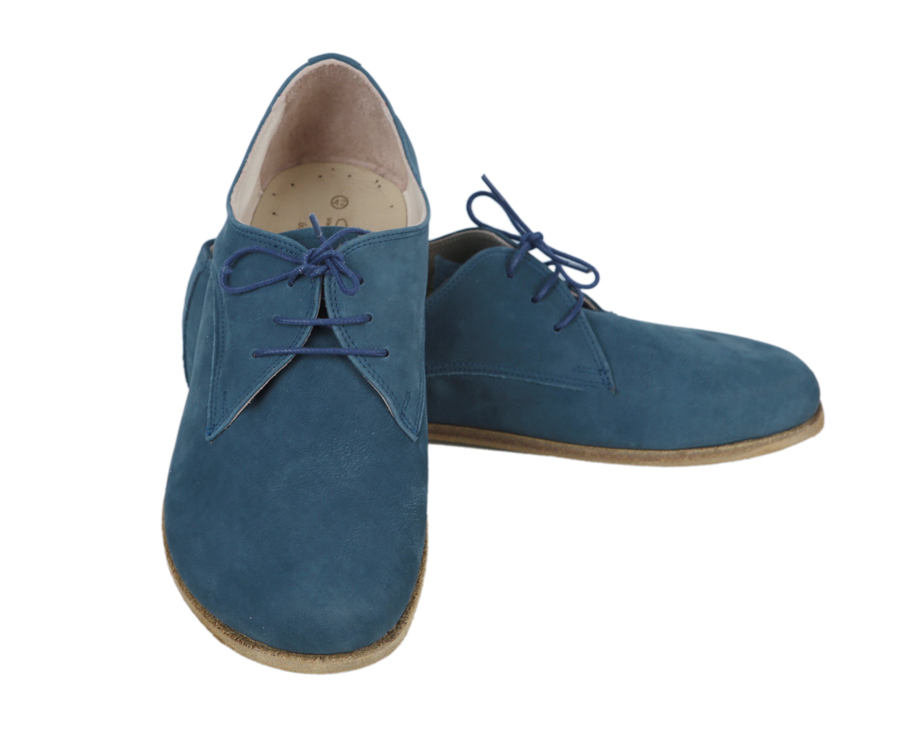 Jeans Oxford Wide Barefoot Nubuck Leather Handmade Classic Shoes 