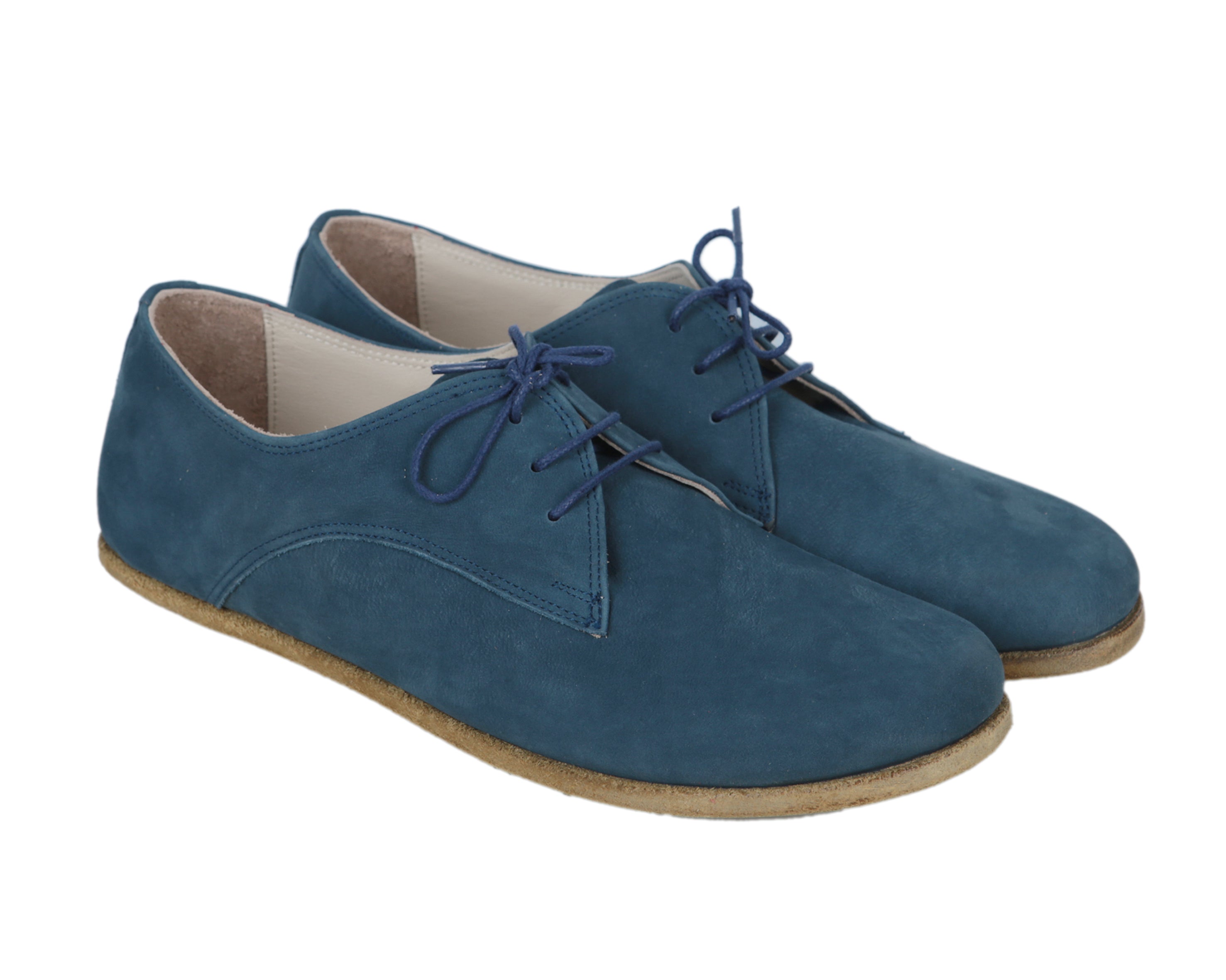 Jeans Oxford Wide Barefoot Nubuck Leather Handmade Classic Shoes 