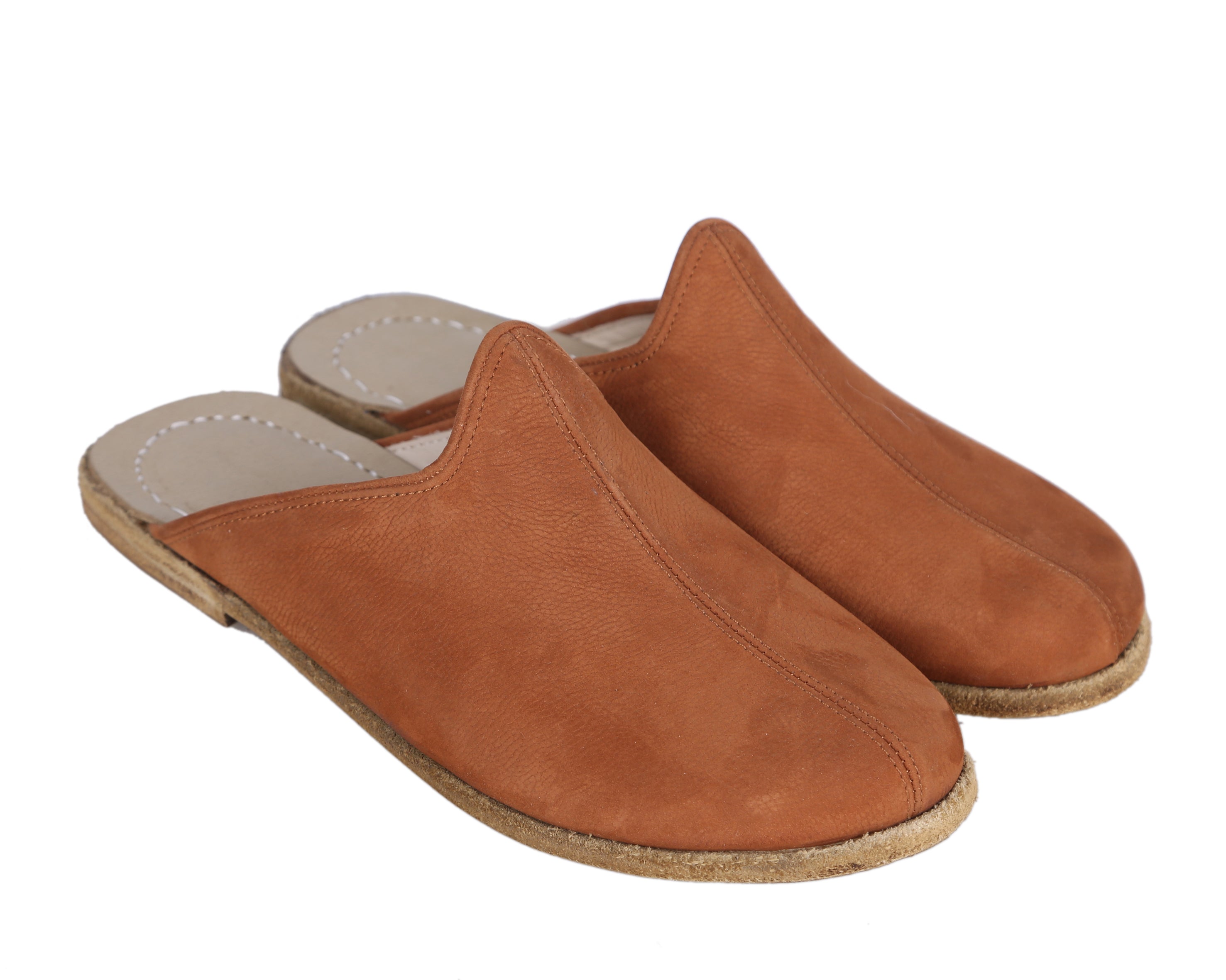 Tan Sandal Wide Barefoot Nubuck Leather Handmade 