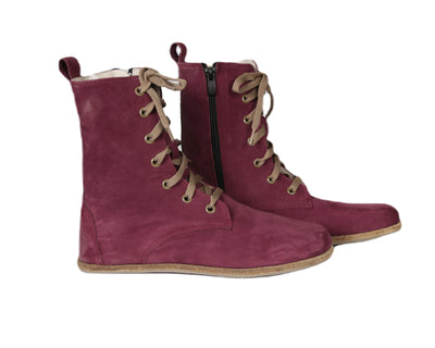 Nubuck Barefoot Long Boots – Classic Sole — Leather Sole