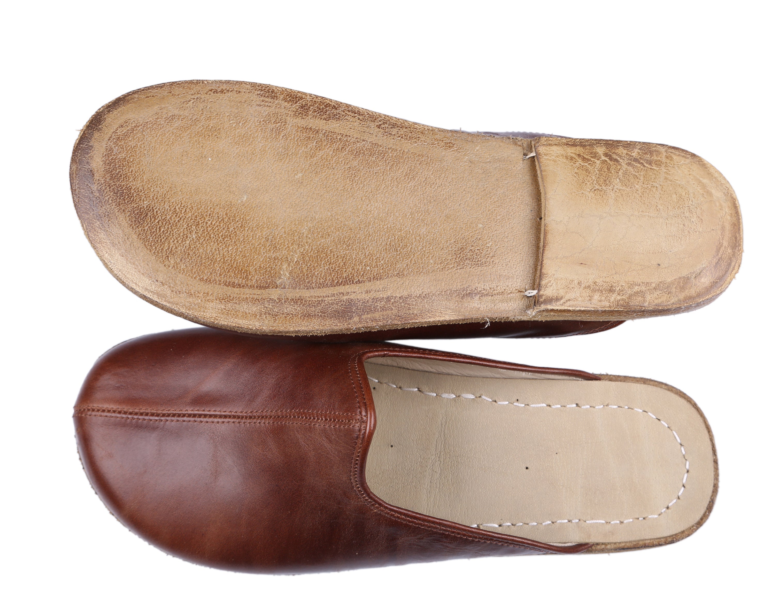 Dark Brown Sandal Wide Barefoot Smooth Leather Handmade 
