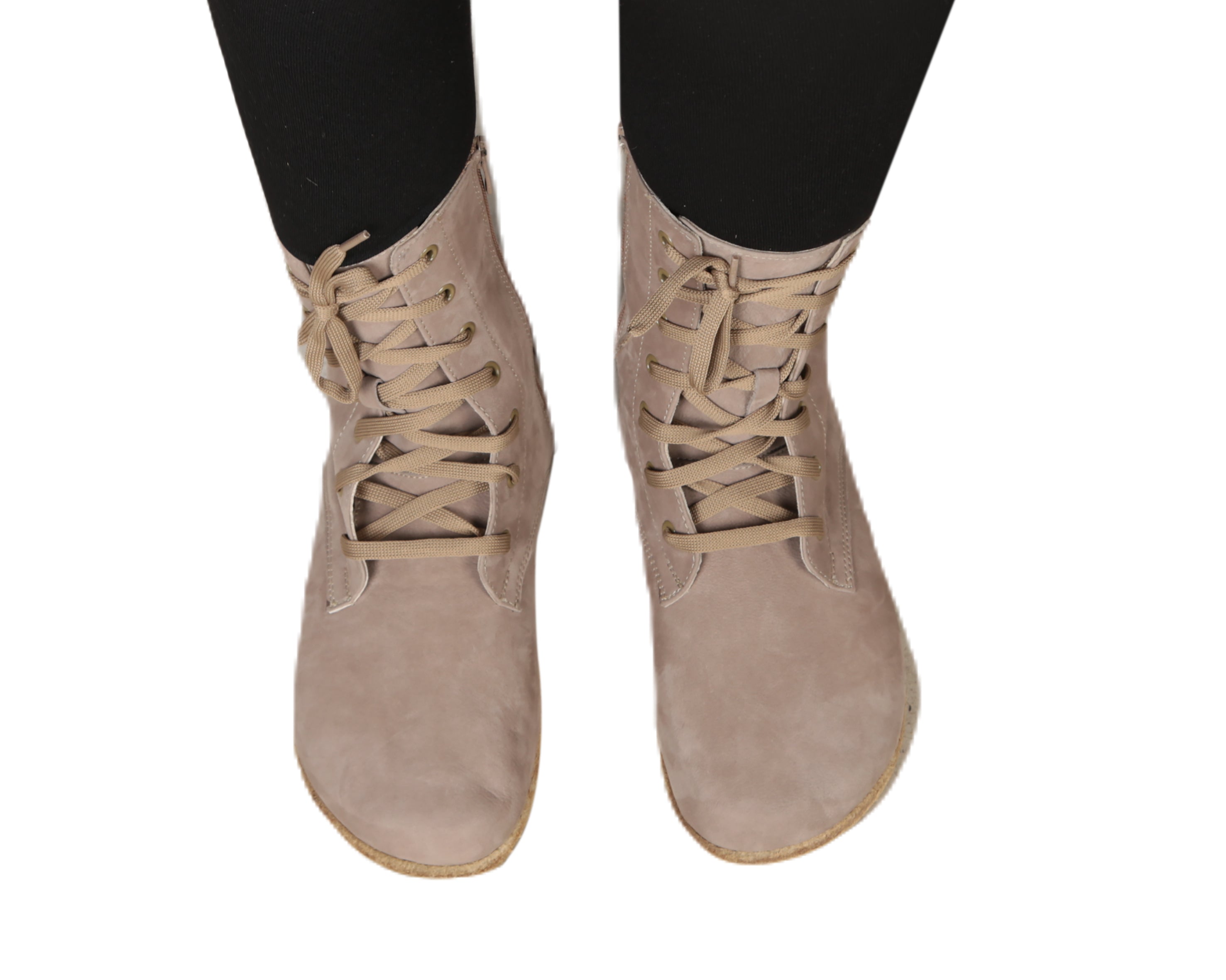 Smoked Long Boots Wide Barefoot Nubuck Leather Handmade Shoes 
