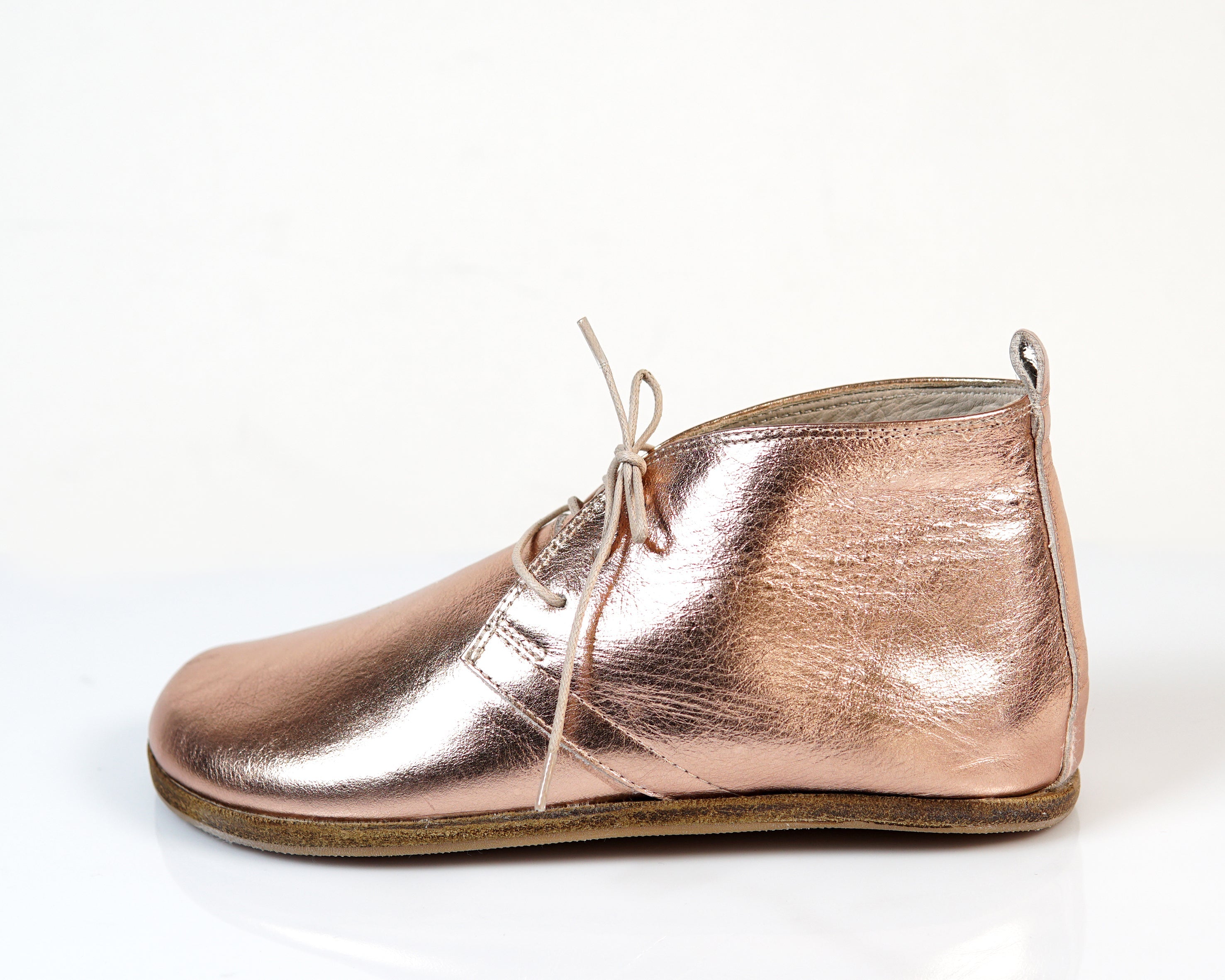 Rose Ankle Boots Wide Barefoot Smooth Leather Handmade Shoes 