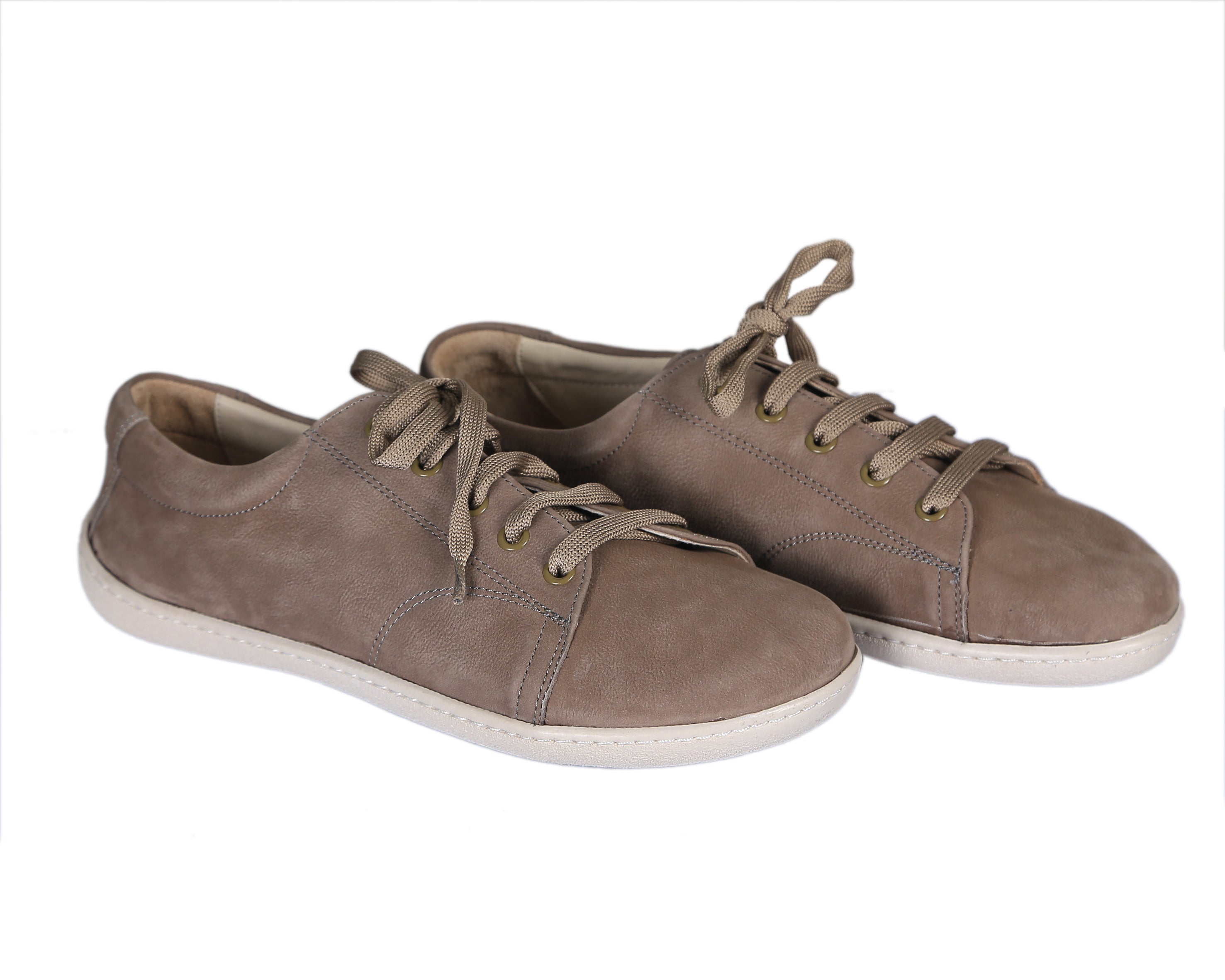 Smoked SNEAKER Wide Barefoot Shoes Nubuck Leather Handmade 6mm Rubber Outsole 
