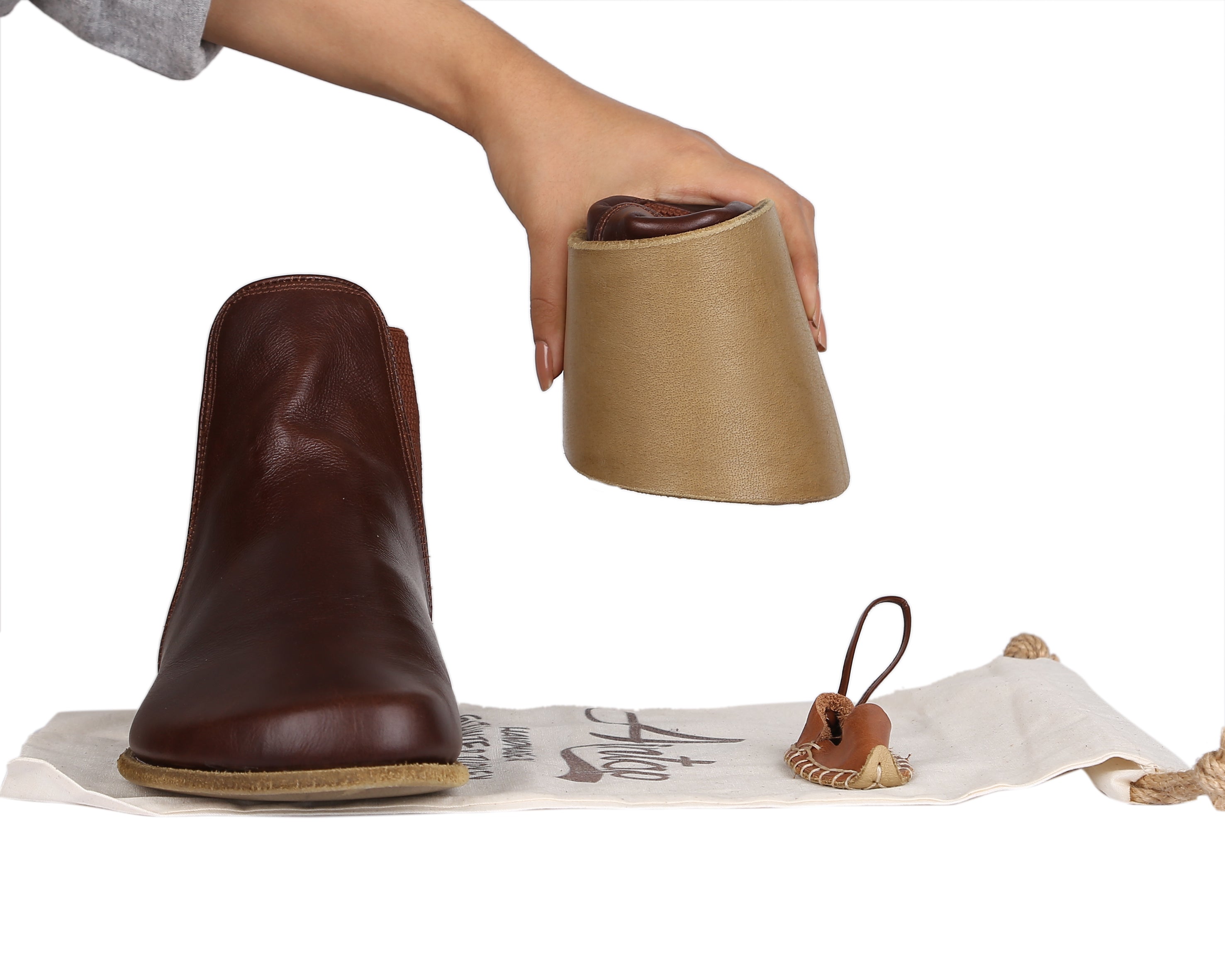 Dark Brown Chelsea Boots Wide Barefoot Smooth Leather Handmade Shoes 
