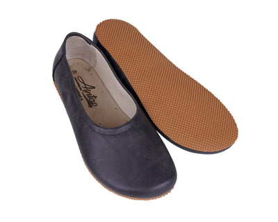 Crazy Leather Barefoot Ballet Flats — Rubber Sole